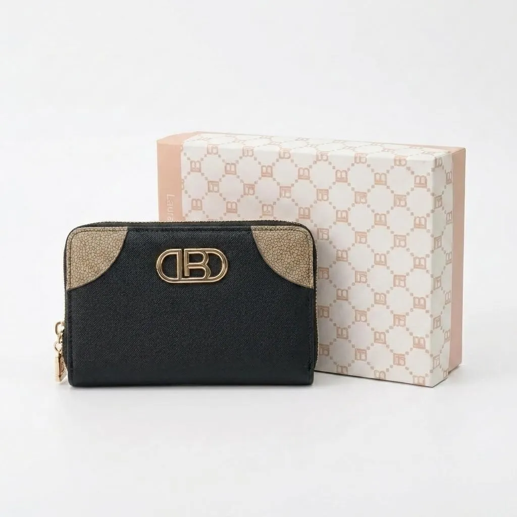 Laura Biagiotti Portafoglio Donna in PU, Design con Logo Dorato, Con Portamonete e Scatola Regalo - immagine 5