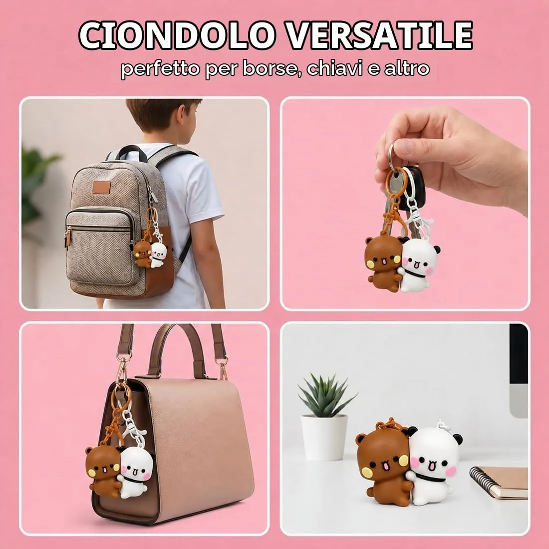 EBHO Bubu dudu Magnetico Portachiavi, Modello per Coppie Ciondoli Per Borse, Ciondoli per Zaino, Adatto a Regali Di San Valentino - immagine 5
