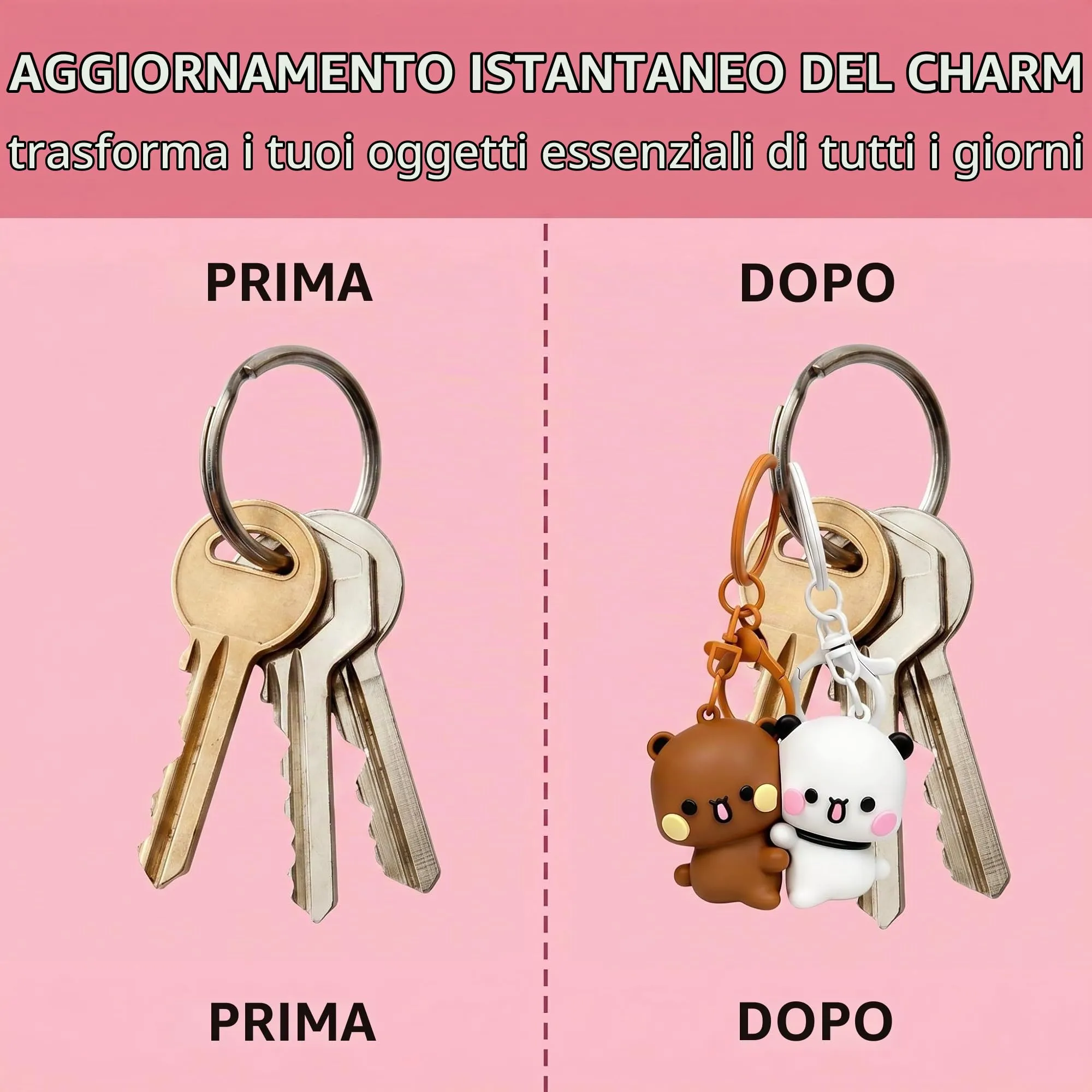 EBHO Bubu dudu Magnetico Portachiavi, Modello per Coppie Ciondoli Per Borse, Ciondoli per Zaino, Adatto a Regali Di San Valentino - immagine 6