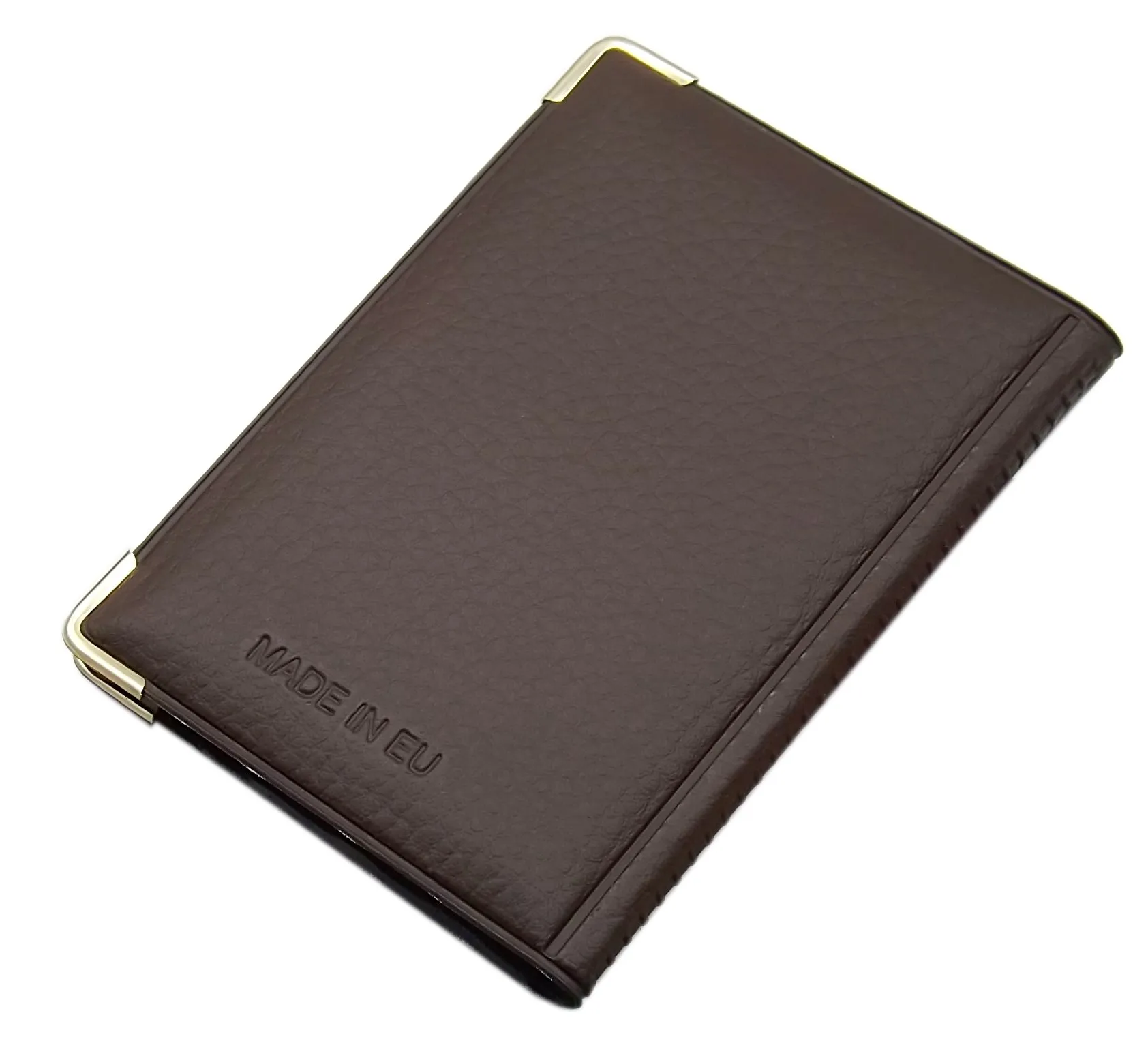 Porta carte di credito con 12 scomparti MJ-Design-Germany Made in UE in diversi colori e designs (Design 2 / Marrone) - immagine 2