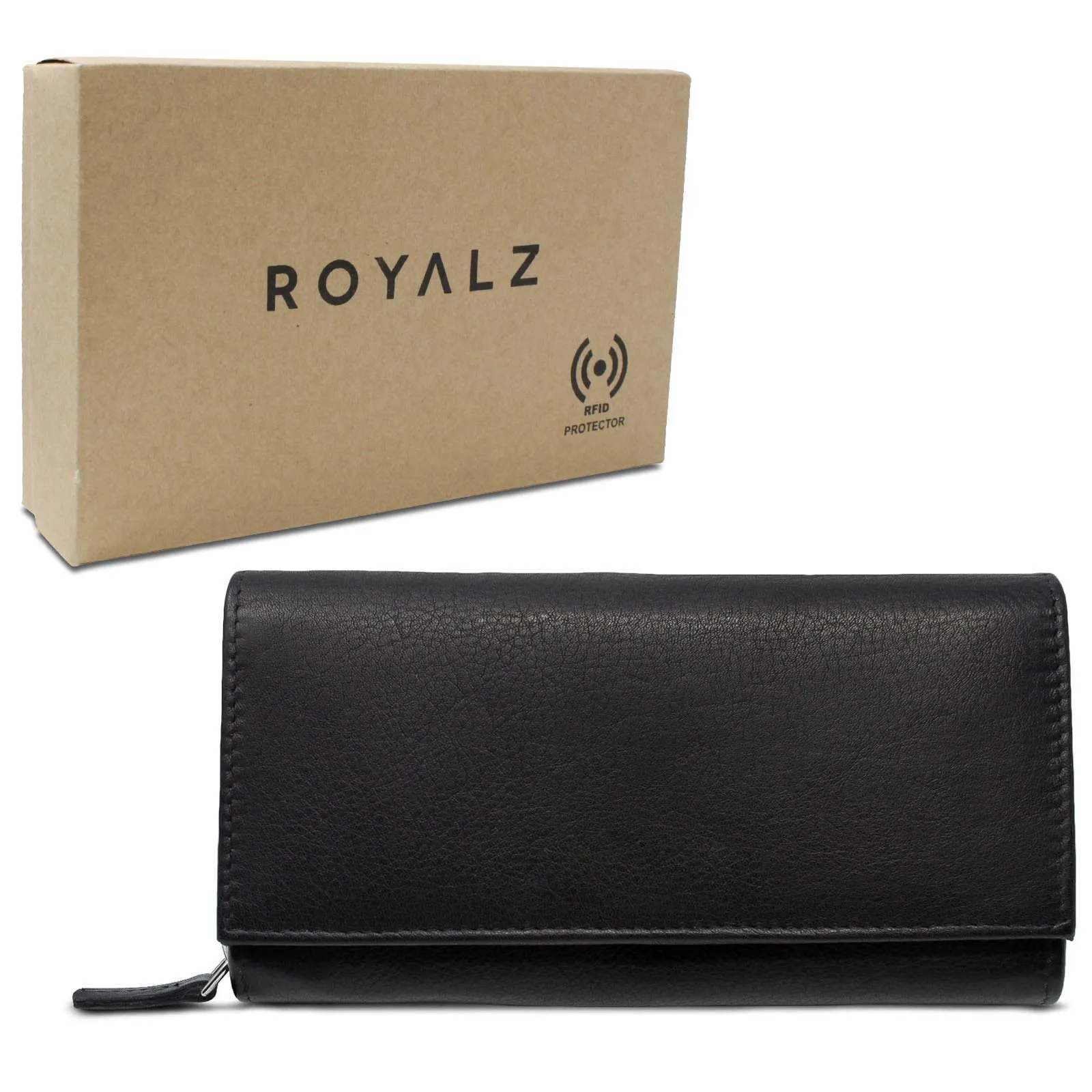 ROYALZ "Orelia Portafoglio vera Pelle Donna Grande Portamoneta Capiente Porta Carte Credito 18 Scomparti Bloccaggio Protezione RFID Etui Lungo - immagine 7