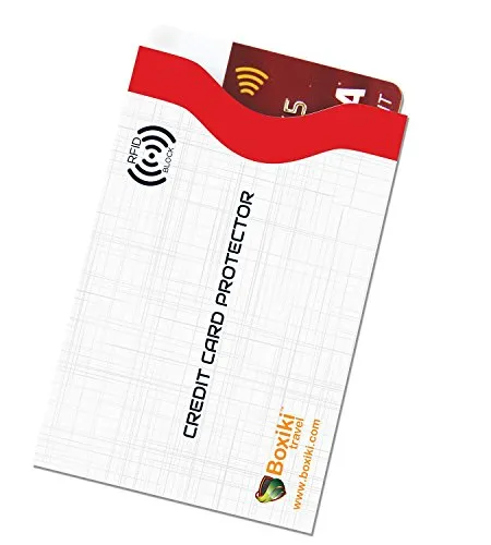 Boxiki Travel Proteggi Carte di Credito Contactless RFID Set 12 Pezzi - Porta Bancomat Schermato con Blocco Elettromagnetico, Custodie Sottili in Alluminio Resistenti ad Acqua e Strappi (Bianco) - immagine 3