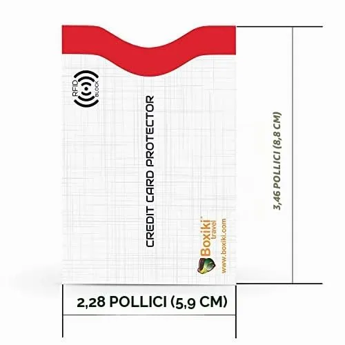 Boxiki Travel Proteggi Carte di Credito Contactless RFID Set 12 Pezzi - Porta Bancomat Schermato con Blocco Elettromagnetico, Custodie Sottili in Alluminio Resistenti ad Acqua e Strappi (Bianco) - immagine 4