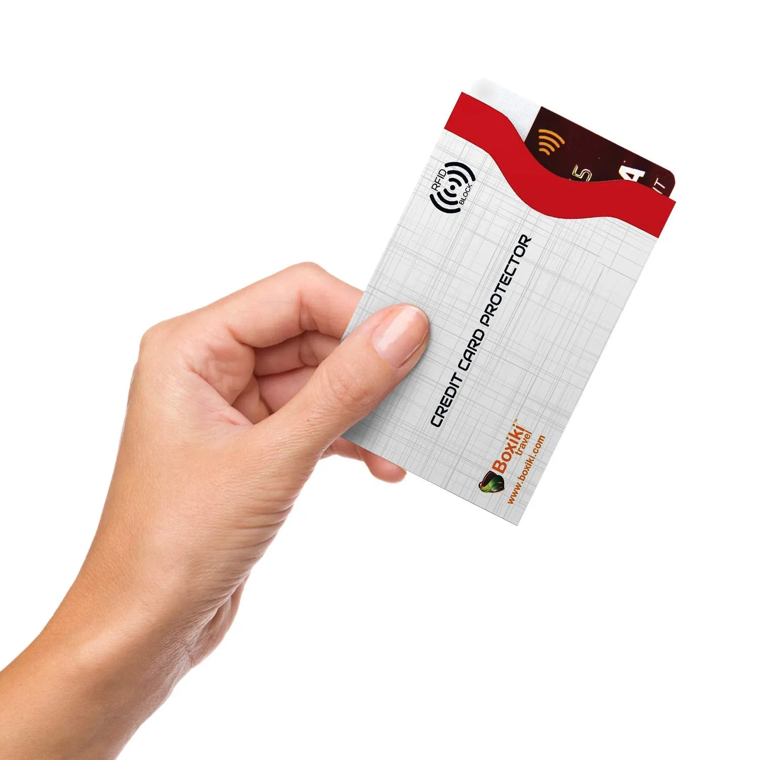 Boxiki Travel Proteggi Carte di Credito Contactless RFID Set 12 Pezzi - Porta Bancomat Schermato con Blocco Elettromagnetico, Custodie Sottili in Alluminio Resistenti ad Acqua e Strappi (Bianco) - immagine 5