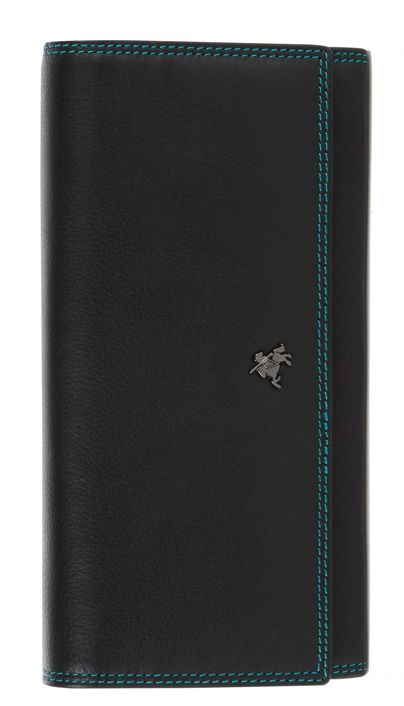 VISCONTI ® Portafoglio Donna Vera Pelle con protezione RFID - XL 18 x 9 cm - Porta Carte di Credito con Portamonete Borsellino Portafogli Porta Banconote -COLORADO (CD-21 Nero/Multi) - immagine 1