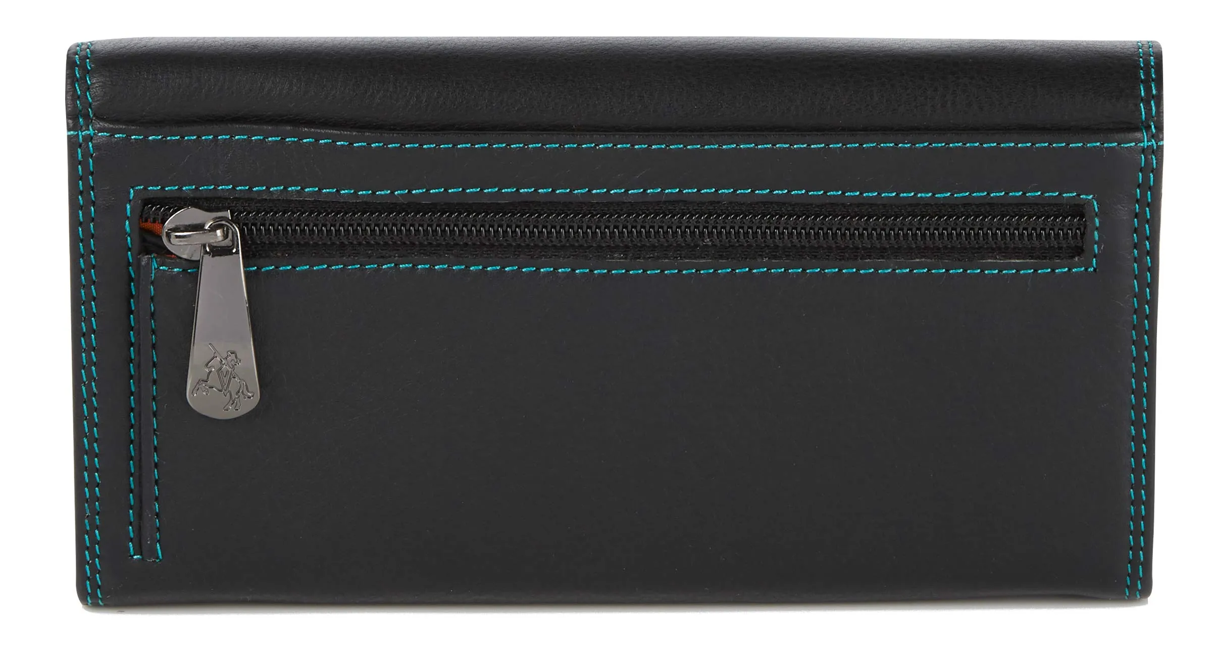 VISCONTI ® Portafoglio Donna Vera Pelle con protezione RFID - XL 18 x 9 cm - Porta Carte di Credito con Portamonete Borsellino Portafogli Porta Banconote -COLORADO (CD-21 Nero/Multi) - immagine 5