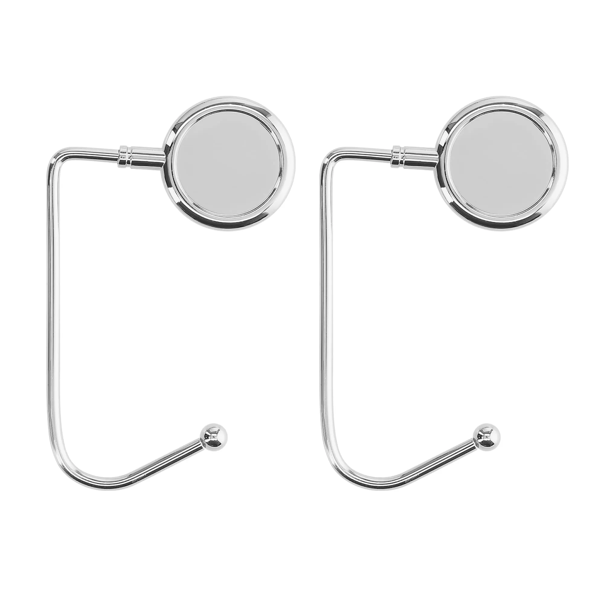 kwmobile 2x Gancio Borsa da Tavolo - Appendi Borsa in Alluminio Antiscivolo Antigraffio - Set Appendiborsa per Tavoli e Scrivanie max. 3kg - argento - immagine 5