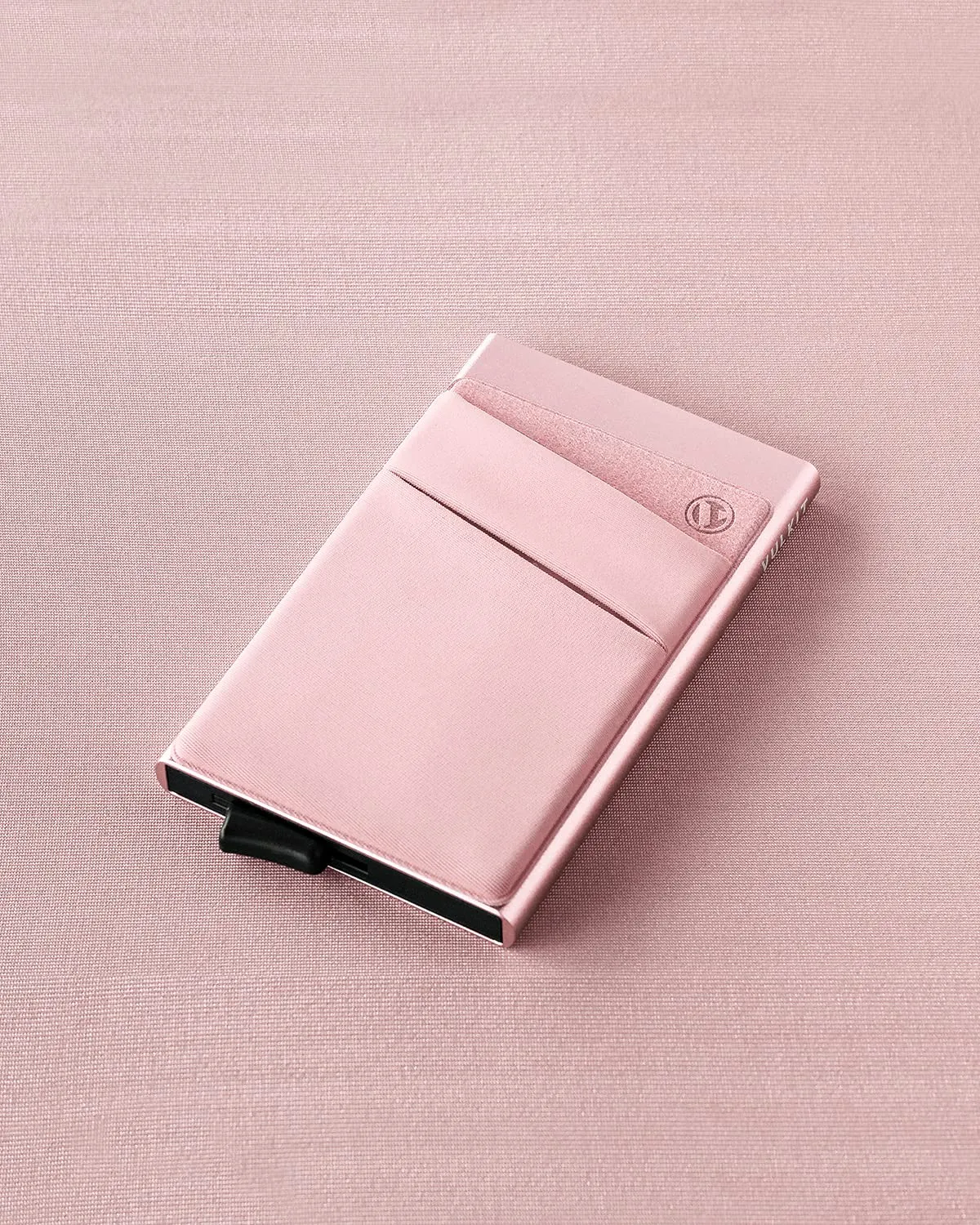 VULKIT Porta Carte di Credito Uomo o Donna Schermato RFID Pop-Up Portafoglio Uomo Slim Porta Tessere Metallo Rigido con Tasca Elastica, Oro Rosa - immagine 5
