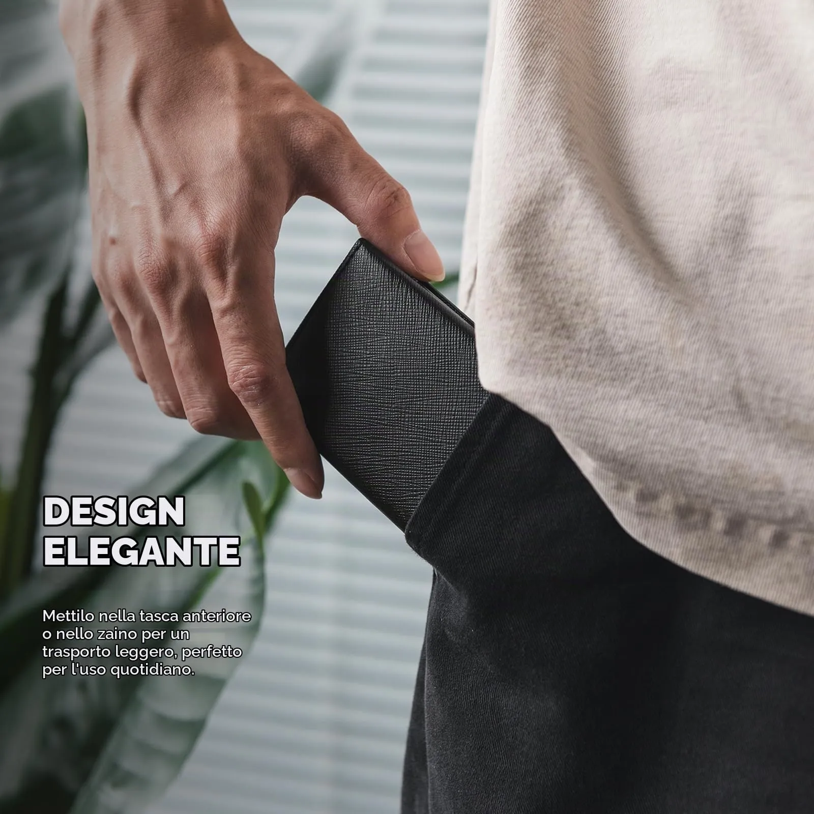 VULKIT Porta Carte di Credito Schermato RFID Portafoglio Uomo Bifold in Pelle Pop Up Automatico e Porta Banconote Tasca Monete con Zip, Nero Cross - immagine 7