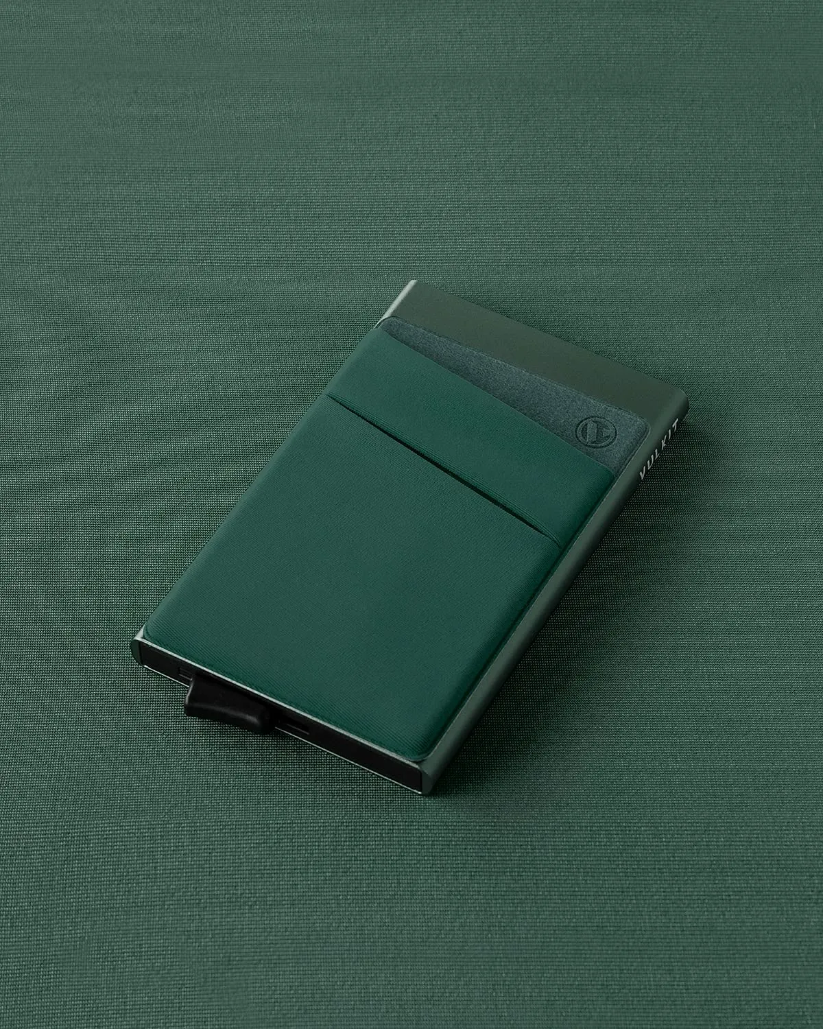 VULKIT Porta Carte di Credito Uomo o Donna Schermato RFID Pop-Up Portafoglio Uomo Slim Porta Tessere Metallo Rigido con Tasca Elastica, Verde Oliva - immagine 5