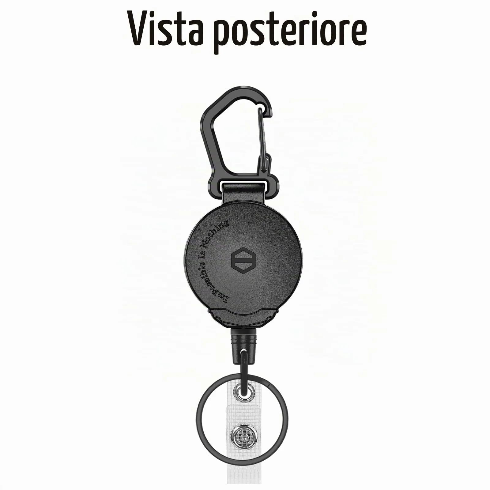 MNGARISTA Portachiavi retrattile, porta badge con moschettone per impieghi gravosi (Carabiner(1 Pack)) - immagine 7