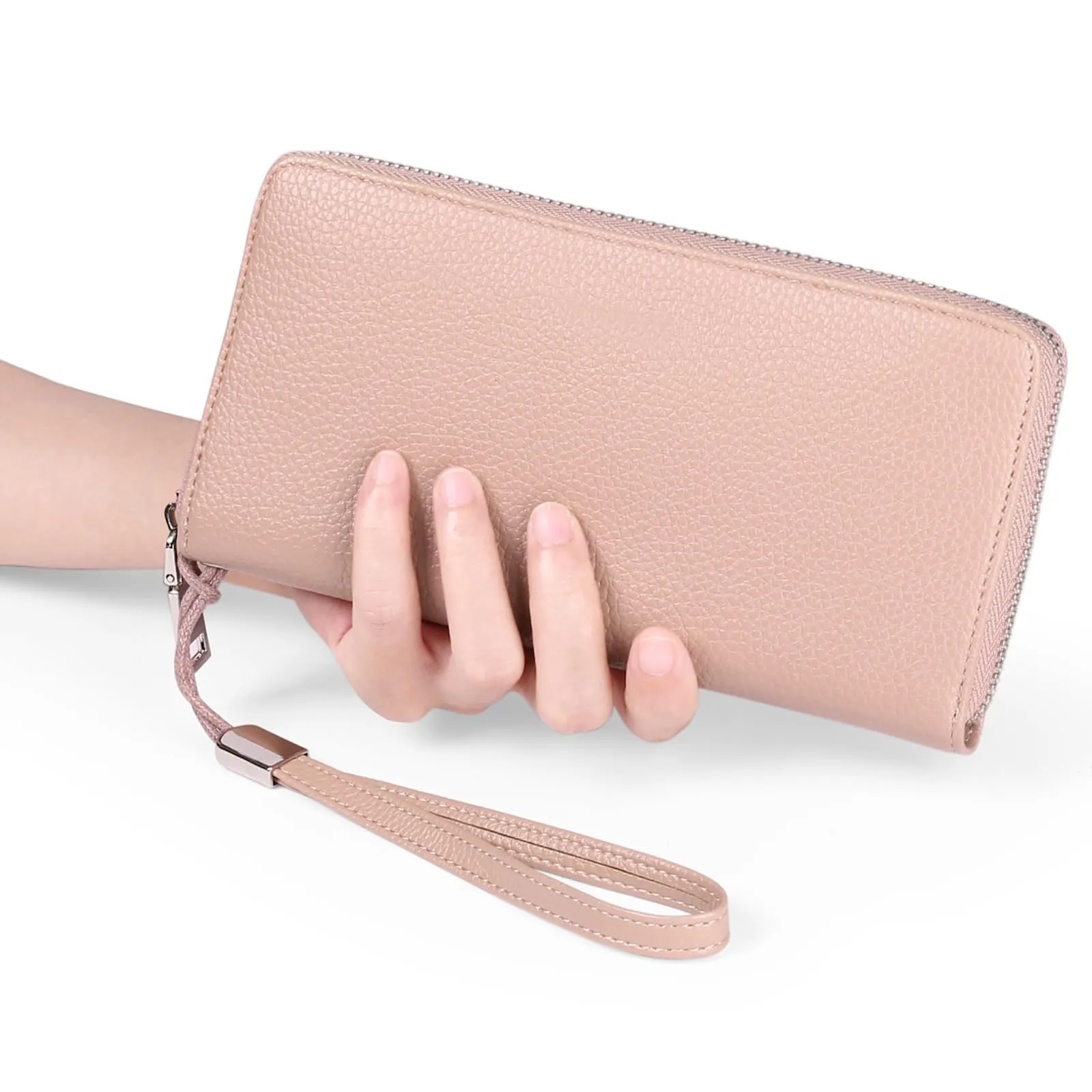 GOIACII Portafoglio Donna Lungo in Pelle Con Blocco RFID, Cerniera, Grande Capacità per Telefono, Tanti Scomparti e Portamonete - immagine 6
