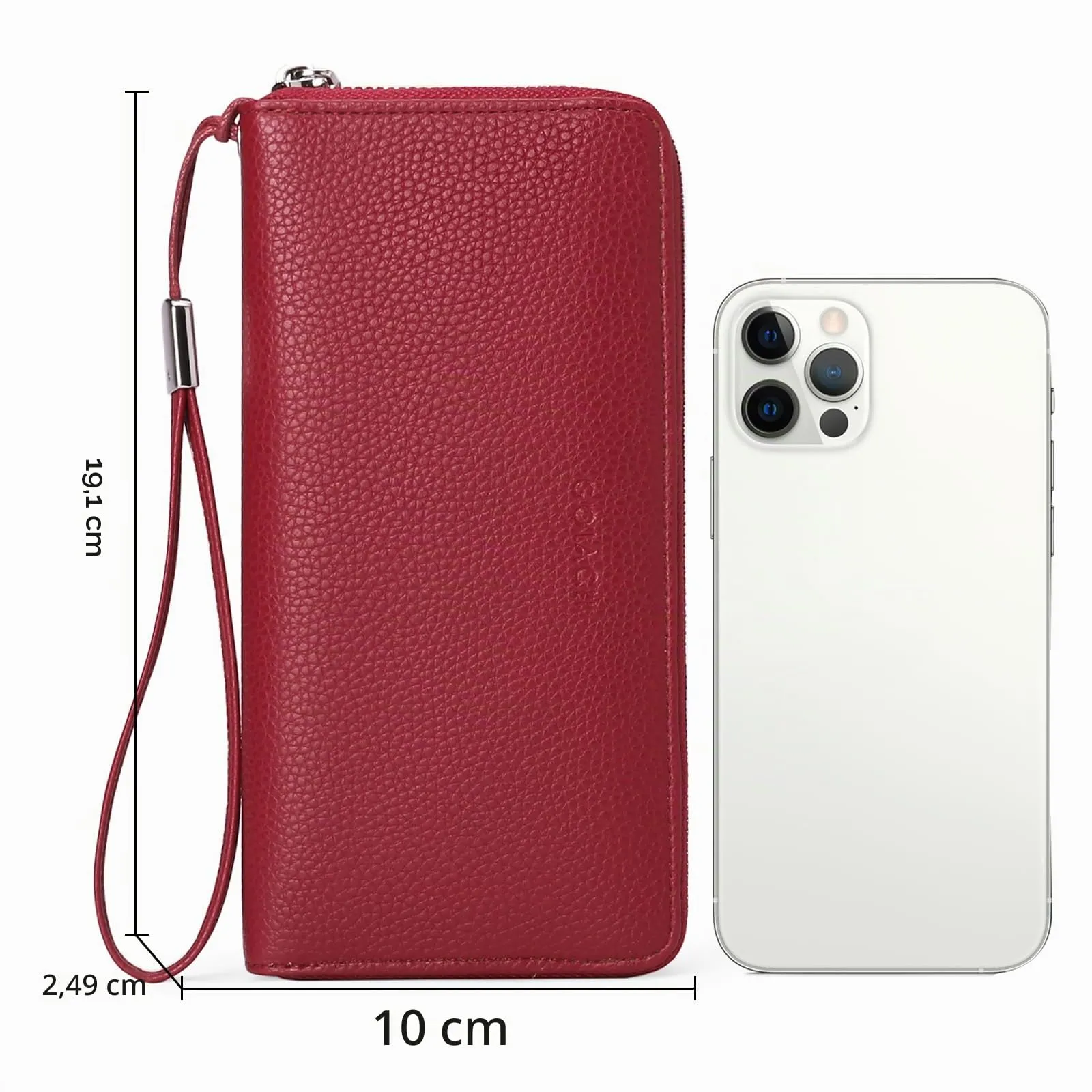 GOIACII Portafoglio Donna in Pelle con Blocco RFID, Lungo con Cerniera per Telefono Grande Capacità Tanti Scomparti Portamonete - immagine 5