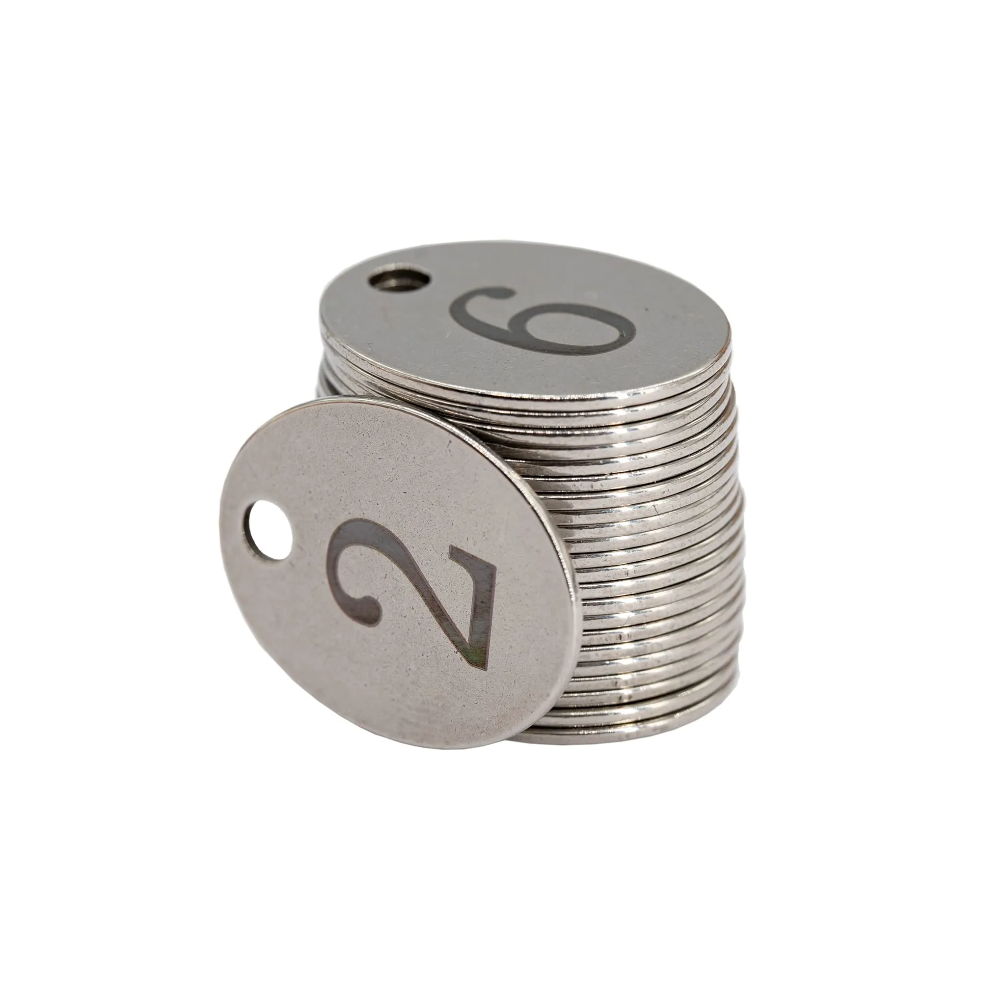 Etichette con numeri in acciaio inox val con portachiavi (1-25) - immagine 1