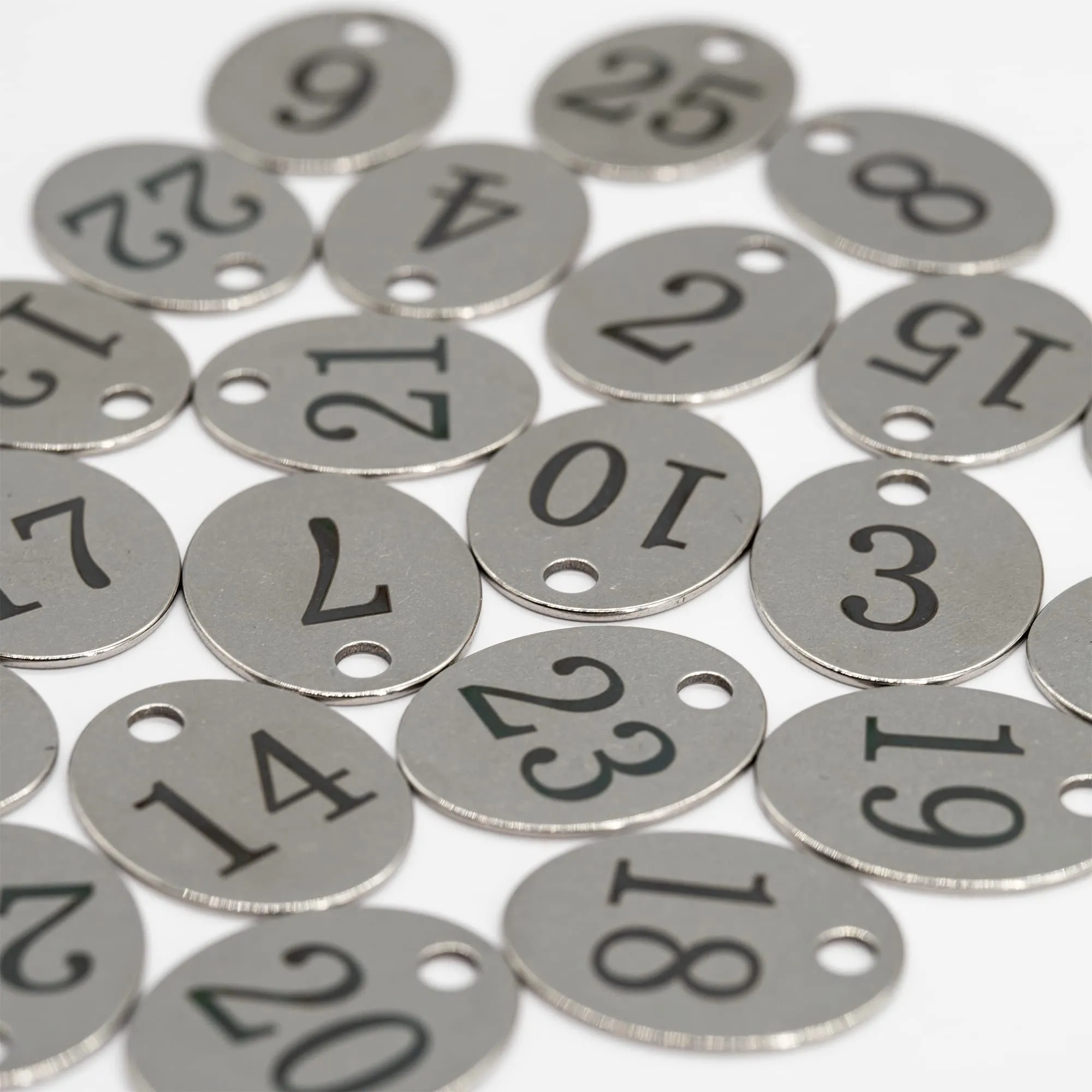 Etichette con numeri in acciaio inox val con portachiavi (1-25) - immagine 5