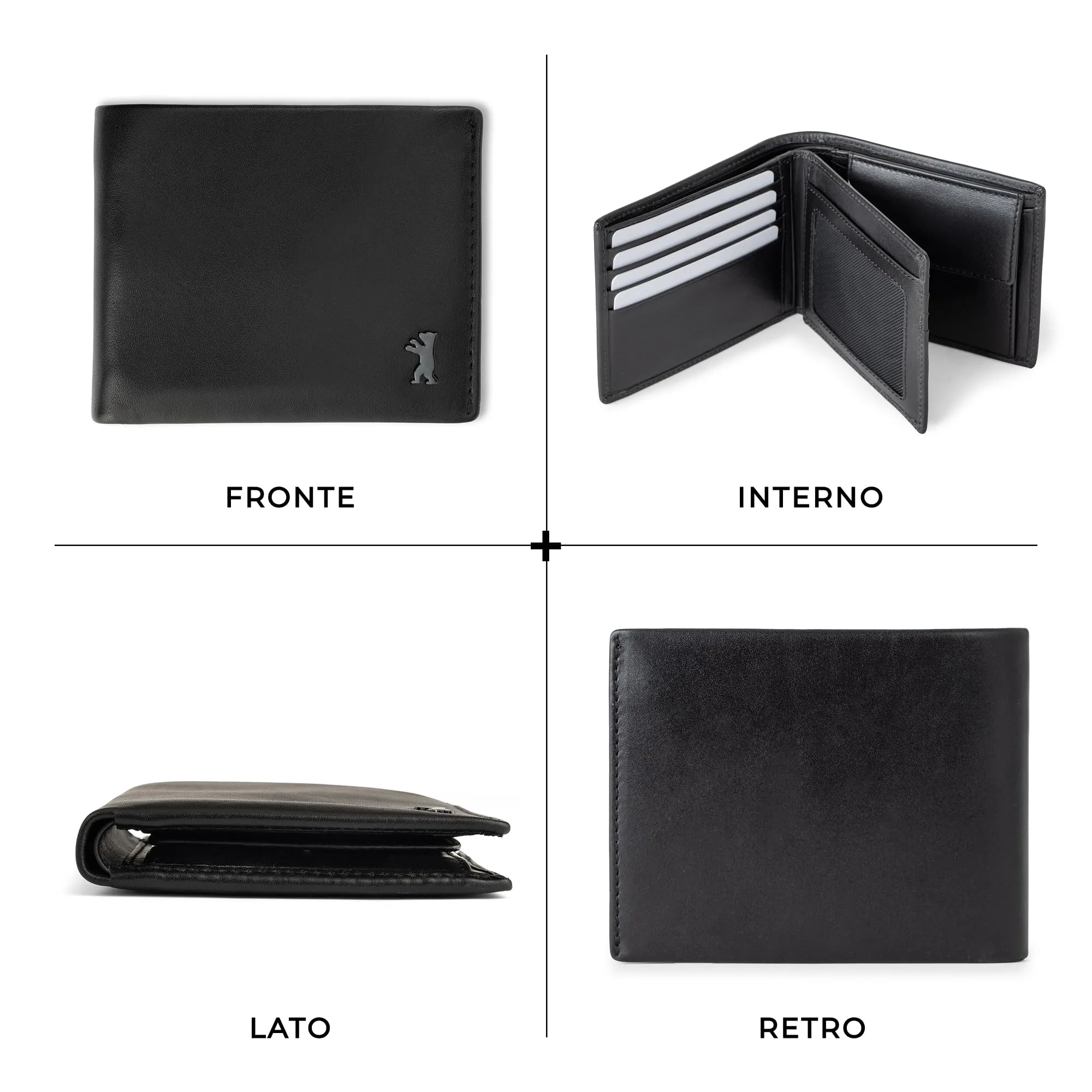 Berliner Bags Portafoglio Uomo con Portamonete e Porta Carte in Pelle RFID - immagine 4