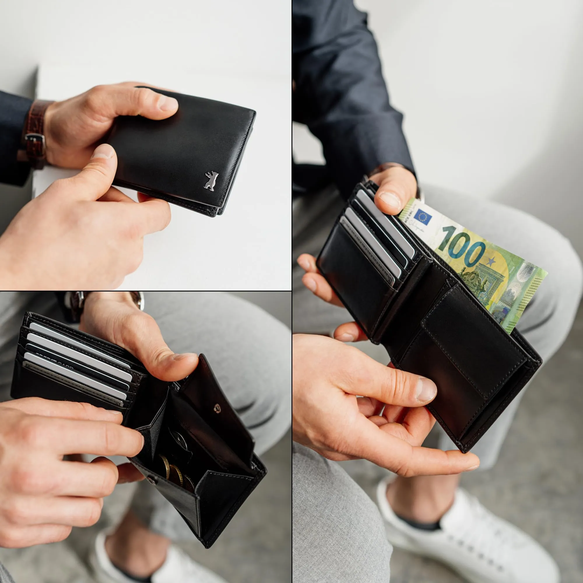 Berliner Bags Portafoglio Uomo con Portamonete e Porta Carte in Pelle RFID - immagine 5