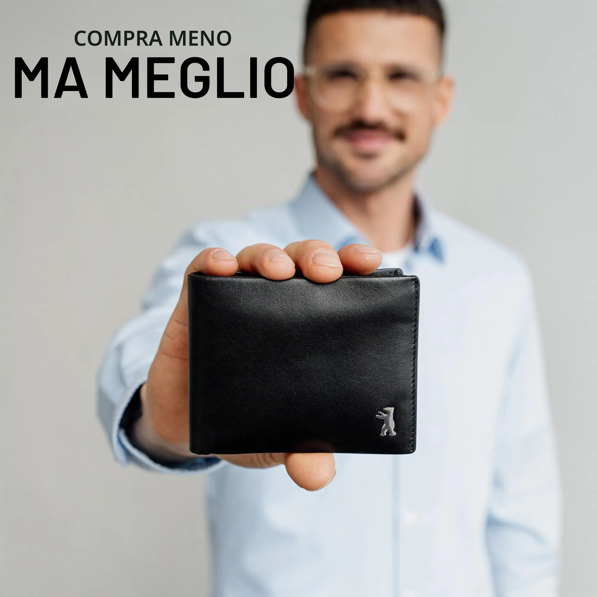 Berliner Bags Portafoglio Uomo con Portamonete e Porta Carte in Pelle RFID - immagine 8