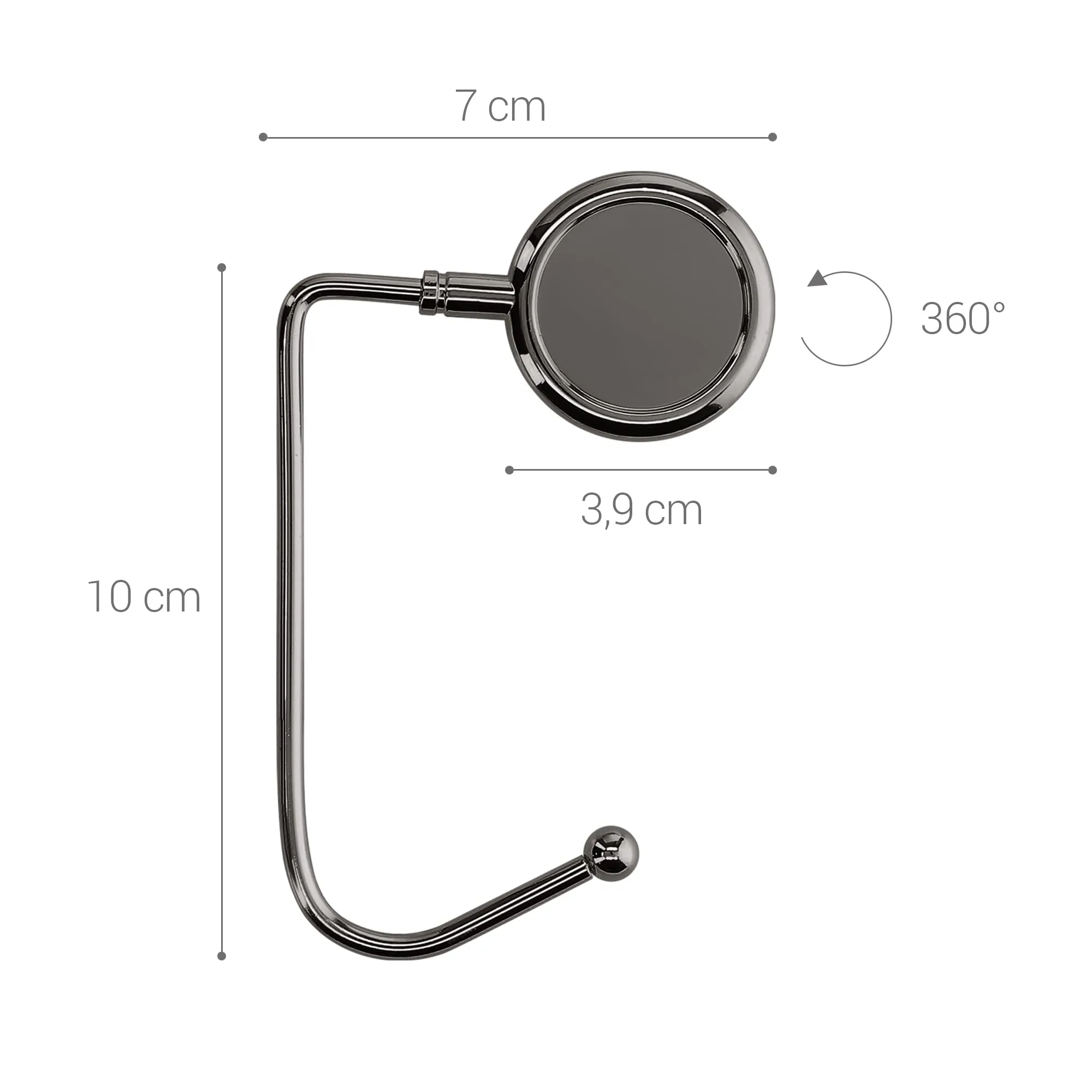 kwmobile 2x Gancio Borsa da Tavolo - Appendi Borsa in Alluminio Antiscivolo Antigraffio - Set Appendiborsa per Tavoli e Scrivanie max. 3kg - nero - immagine 4