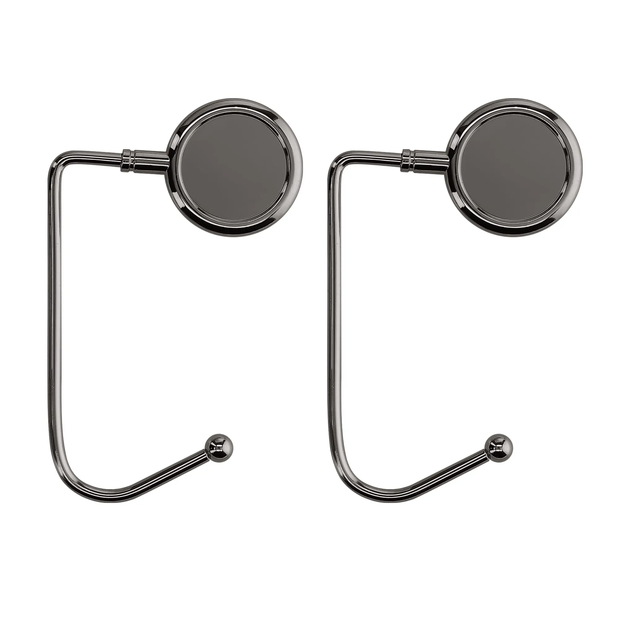 kwmobile 2x Gancio Borsa da Tavolo - Appendi Borsa in Alluminio Antiscivolo Antigraffio - Set Appendiborsa per Tavoli e Scrivanie max. 3kg - nero - immagine 5