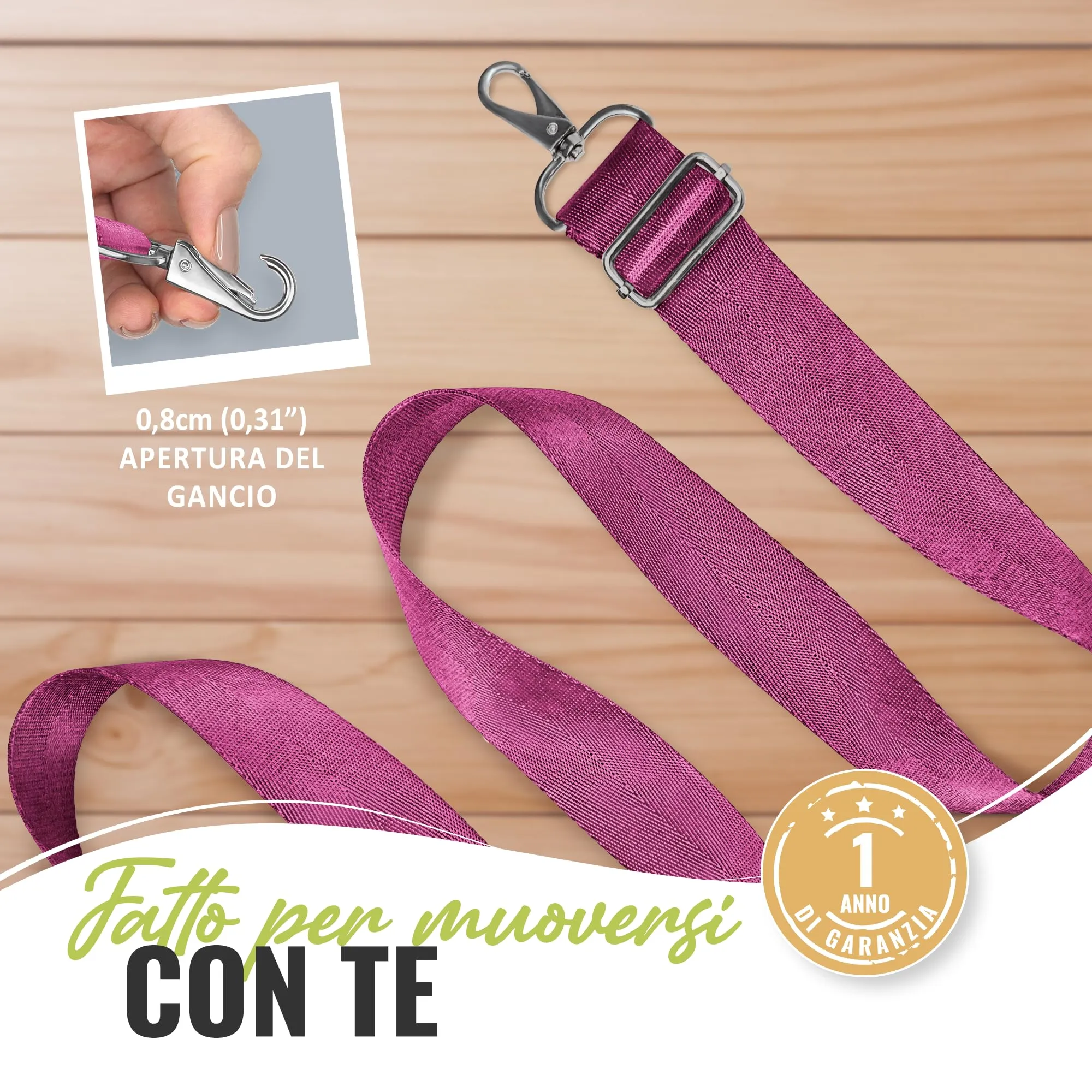 BOACAY Tracolla per Borsa, Cinghia di Ricambio Donna e Uomo, Tracolla Larga Intercambiabile, Universale e Regolabile, Cintura in Vari Colori - immagine 6