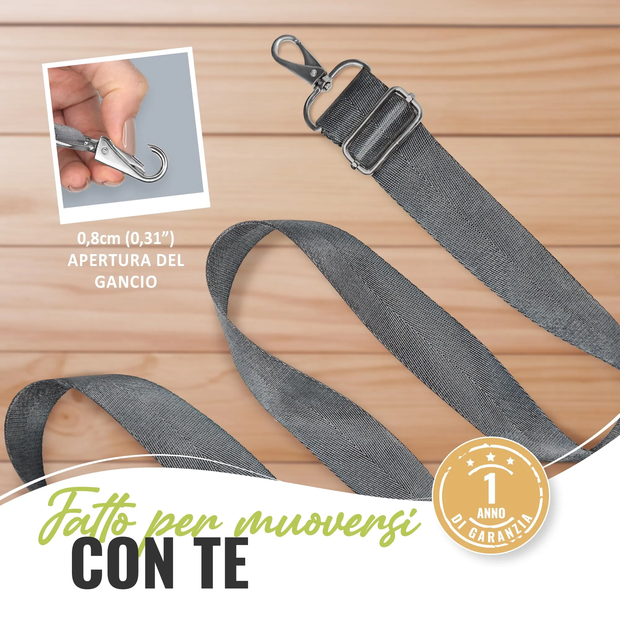 BOACAY Tracolla per Borsa, Cinghia di Ricambio Donna e Uomo, Tracolla Larga Intercambiabile, Universale e Regolabile, Cintura in Vari Colori - immagine 6