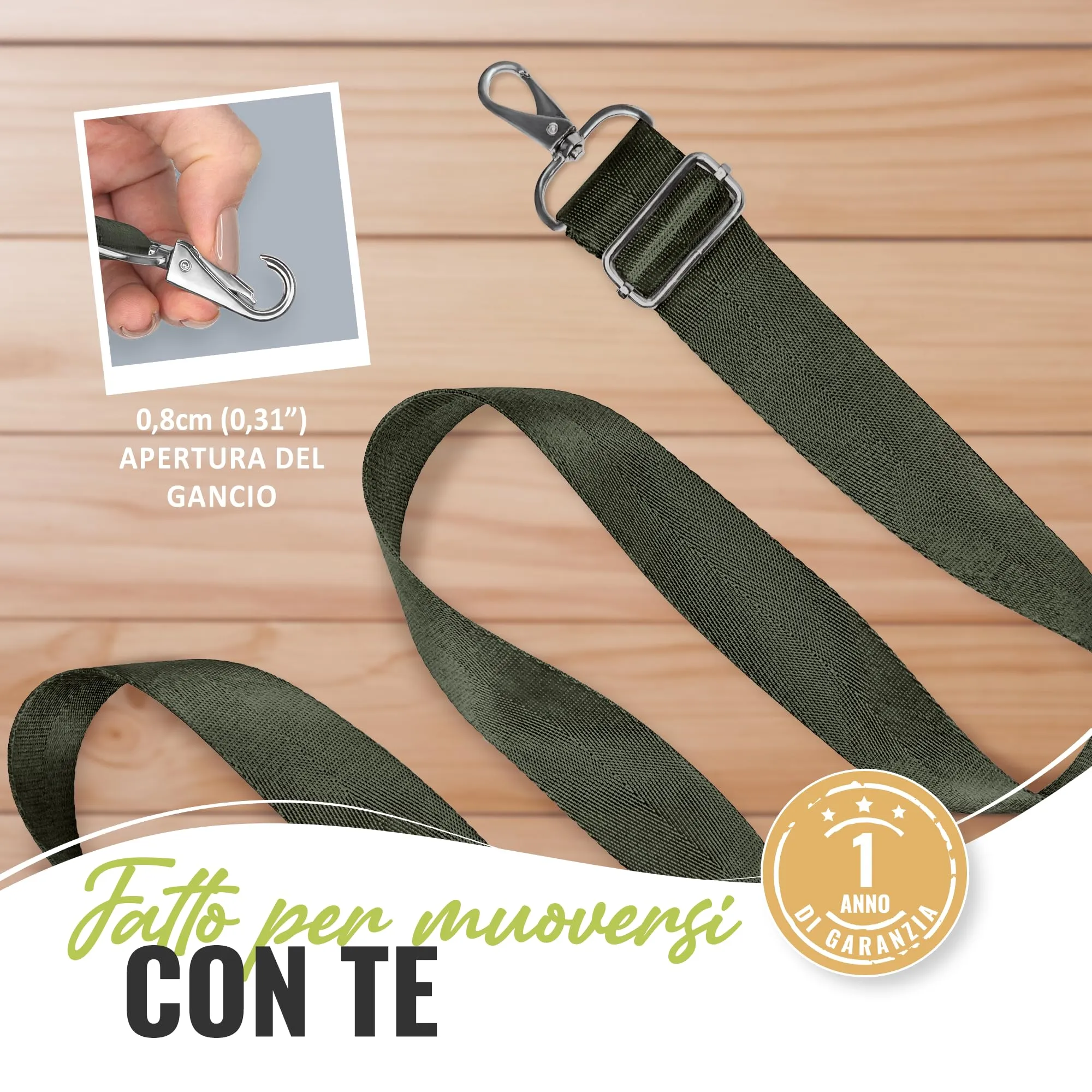 BOACAY Tracolla per Borsa, Cinghia di Ricambio Donna e Uomo, Tracolla Larga Intercambiabile, Universale e Regolabile, Cintura in Vari Colori - immagine 6