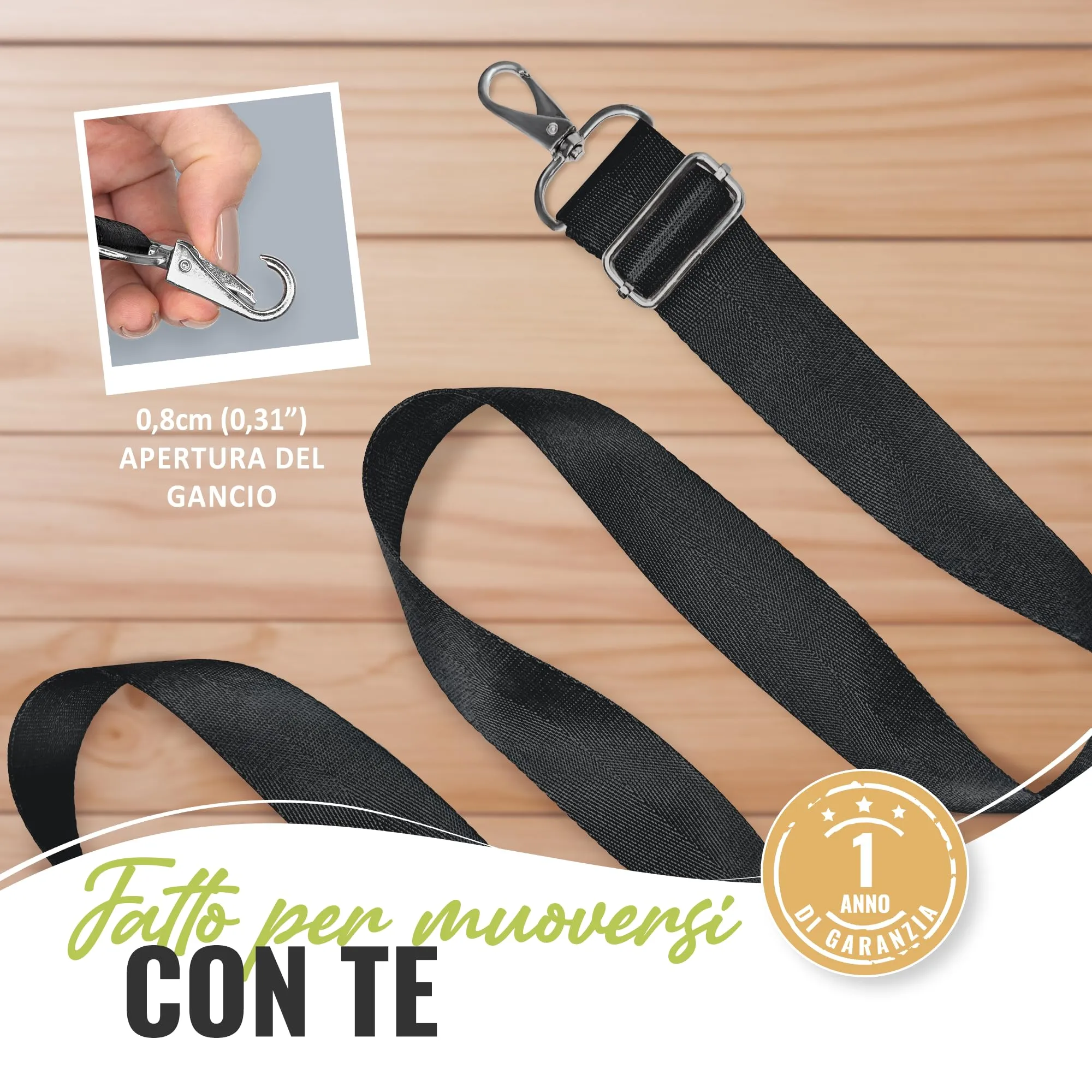 BOACAY Tracolla per Borsa, Cinghia di Ricambio Donna e Uomo, Tracolla Larga Intercambiabile, Universale e Regolabile, Cintura in Vari Colori - immagine 6