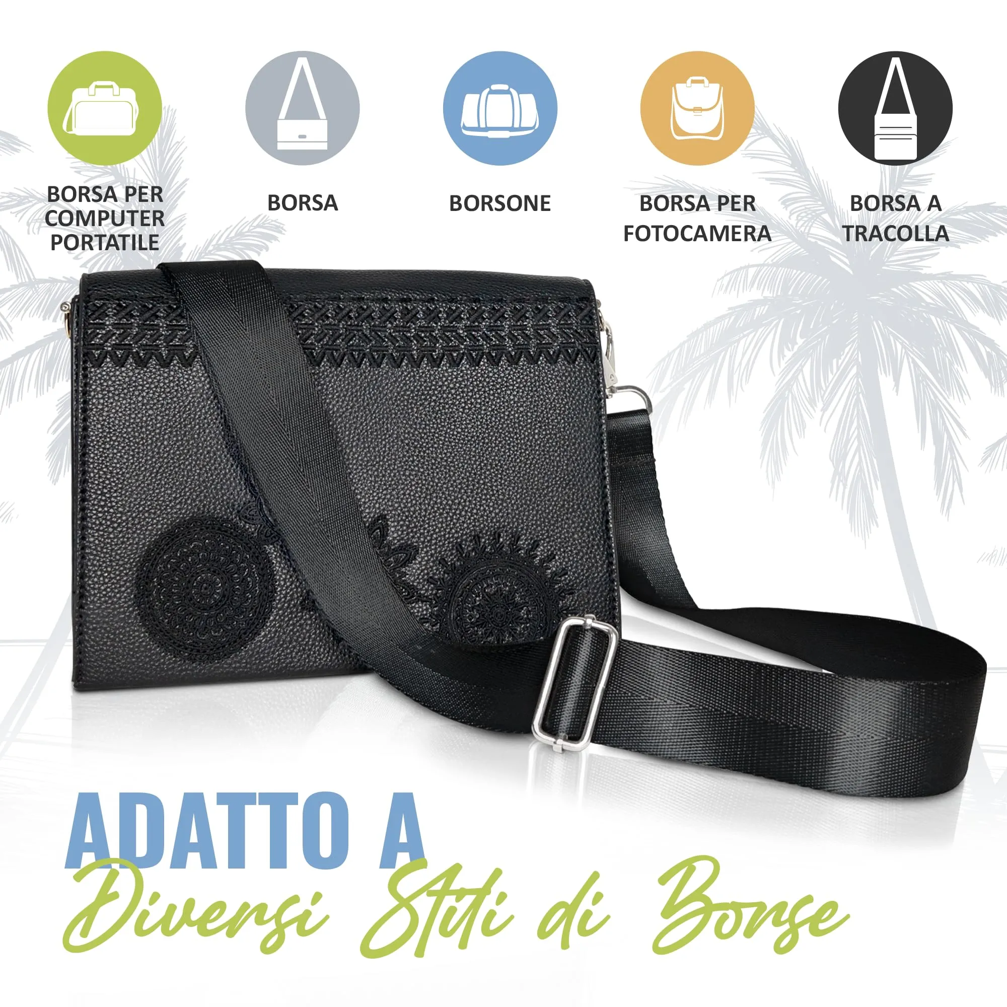 BOACAY Tracolla per Borsa, Cinghia di Ricambio Donna e Uomo, Tracolla Larga Intercambiabile, Universale e Regolabile, Cintura in Vari Colori - immagine 7