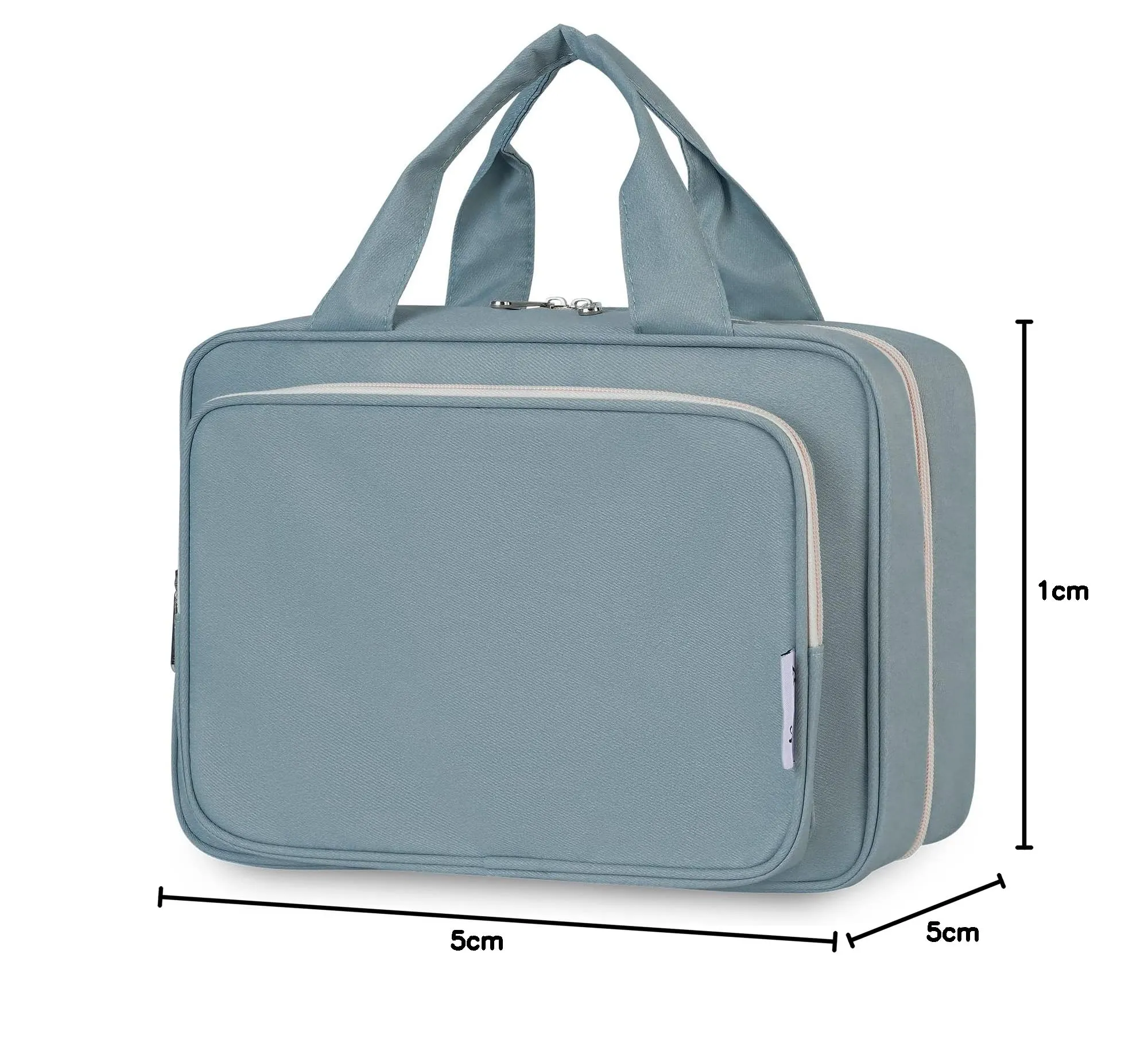 Narwey Beauty Case da Grande Viaggio, Beauty Case da Appendere per Donna Uomo,Borsa da Toilette da Travel Kit Viaggio, Grande Trousse Pochette Trucchi Donna per Viaggio (Blu Grigio (Grande)) - immagine 9