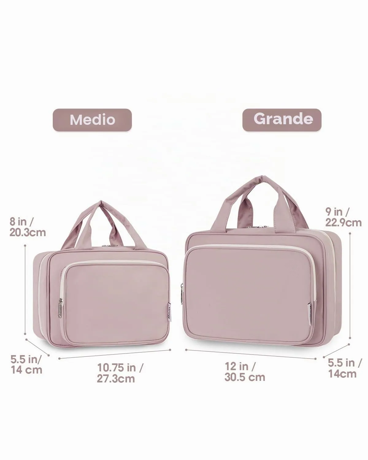 Narwey Beauty Case da Grande Viaggio, Beauty Case da Appendere per Donna Uomo,Borsa da Toilette da Travel Kit Viaggio, Grande Trousse Pochette Trucchi Donna per Viaggio (Rosa (Grande)) - immagine 2