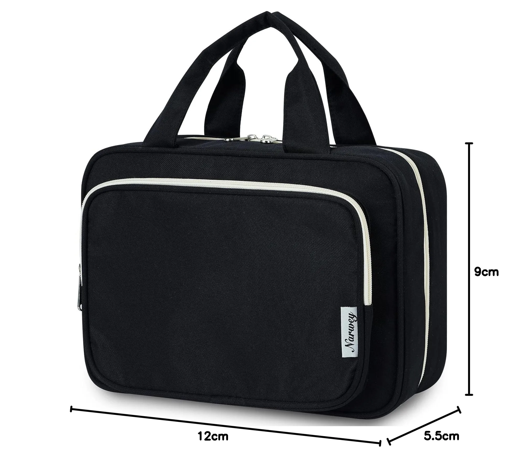 Narwey Beauty Case da Grande Viaggio, Beauty Case da Appendere per Donna Uomo,Borsa da Toilette da Travel Kit Viaggio, Grande Trousse Pochette Trucchi Donna per Viaggio (Nero (Grande)) - immagine 9