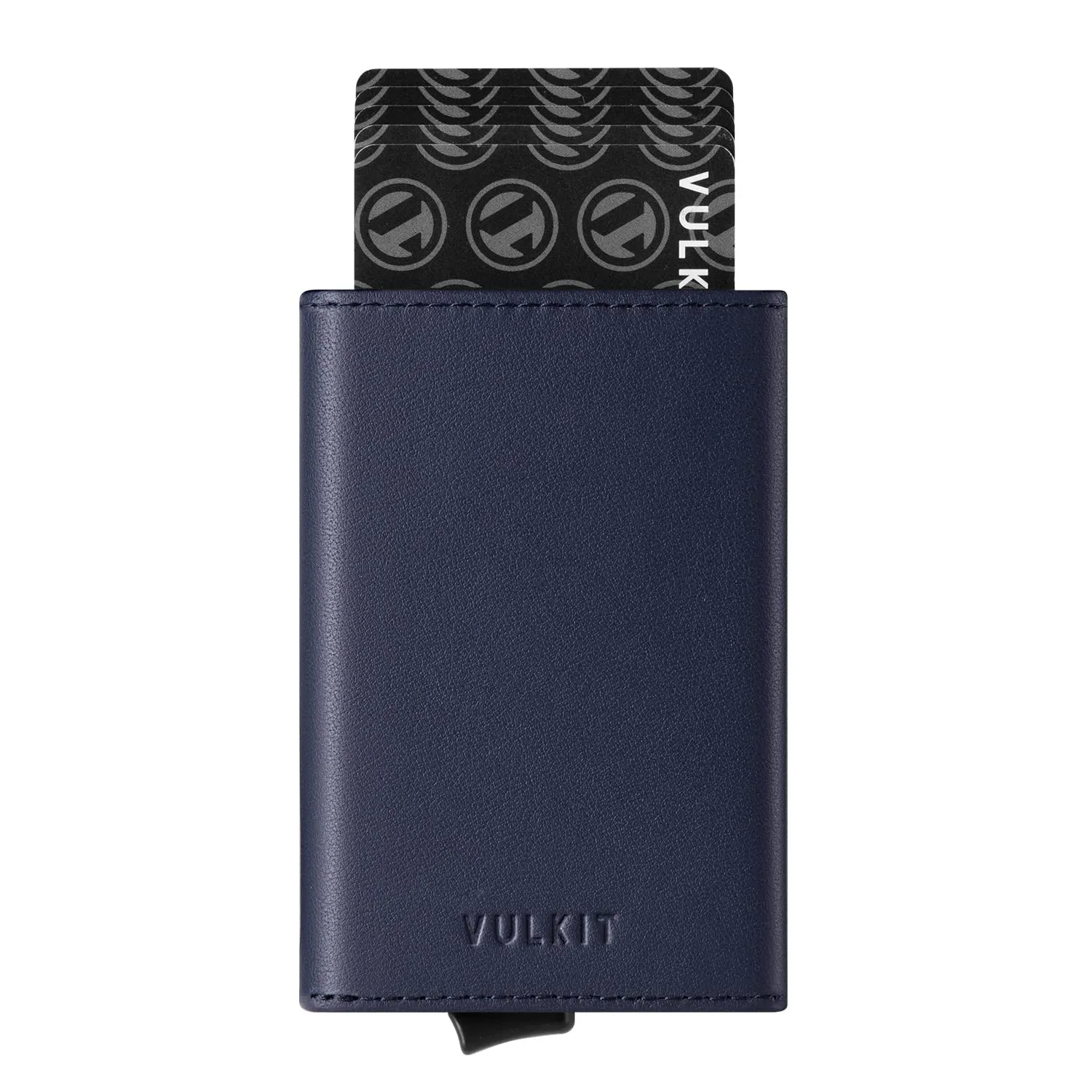 VULKIT Portafoglio da Uomo Porta Carte di Credito Porta Carte Pop-up Vera Pelle Bovina Top-Grain Blocco RFID con Scomparto Banconote, Finestra ID e Chiusura Magnetica - immagine 1