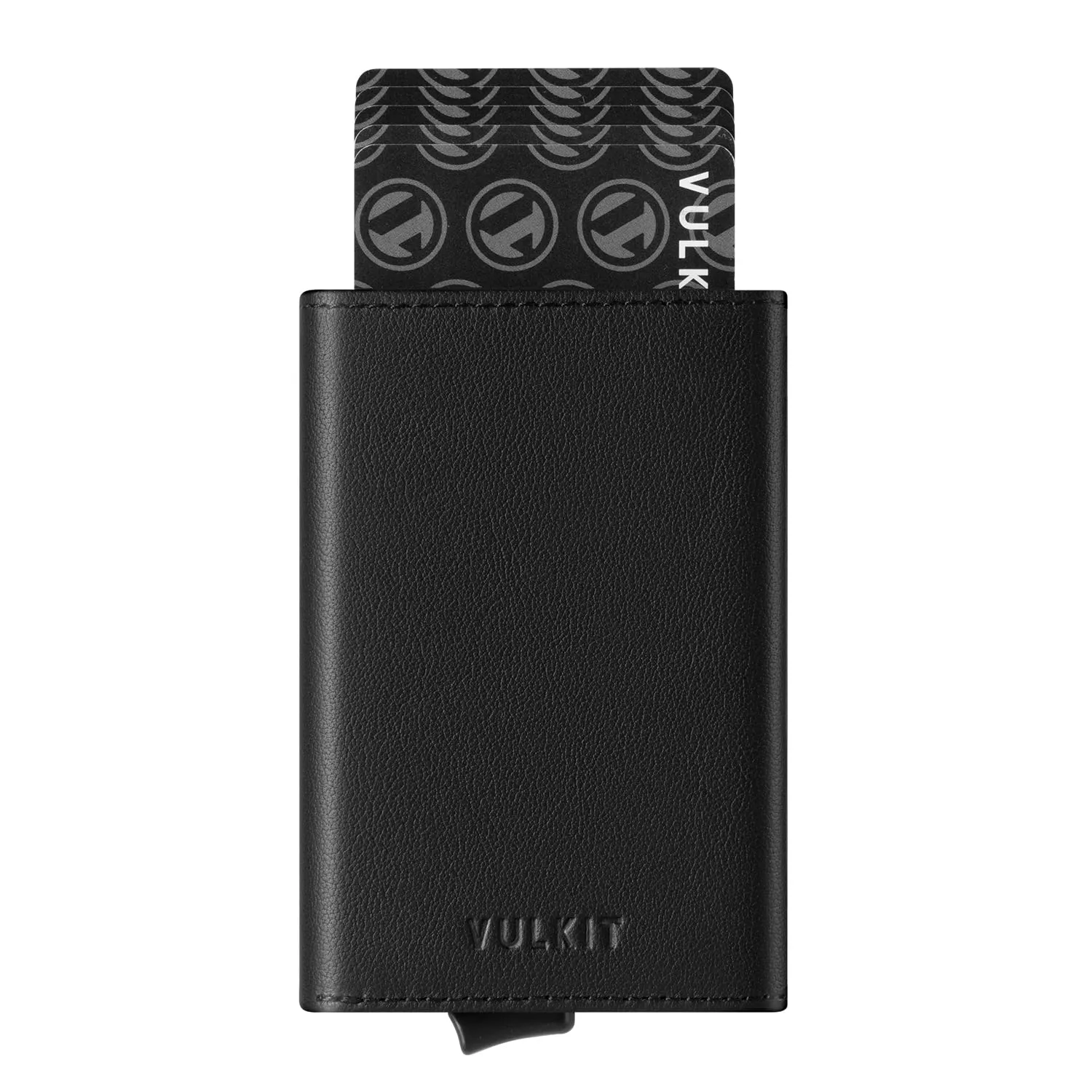 VULKIT Portafoglio da Uomo Porta Carte di Credito Porta Carte Pop-up Vera Pelle Bovina Top-Grain Blocco RFID con Scomparto Banconote, Finestra ID e Chiusura Magnetica - immagine 1