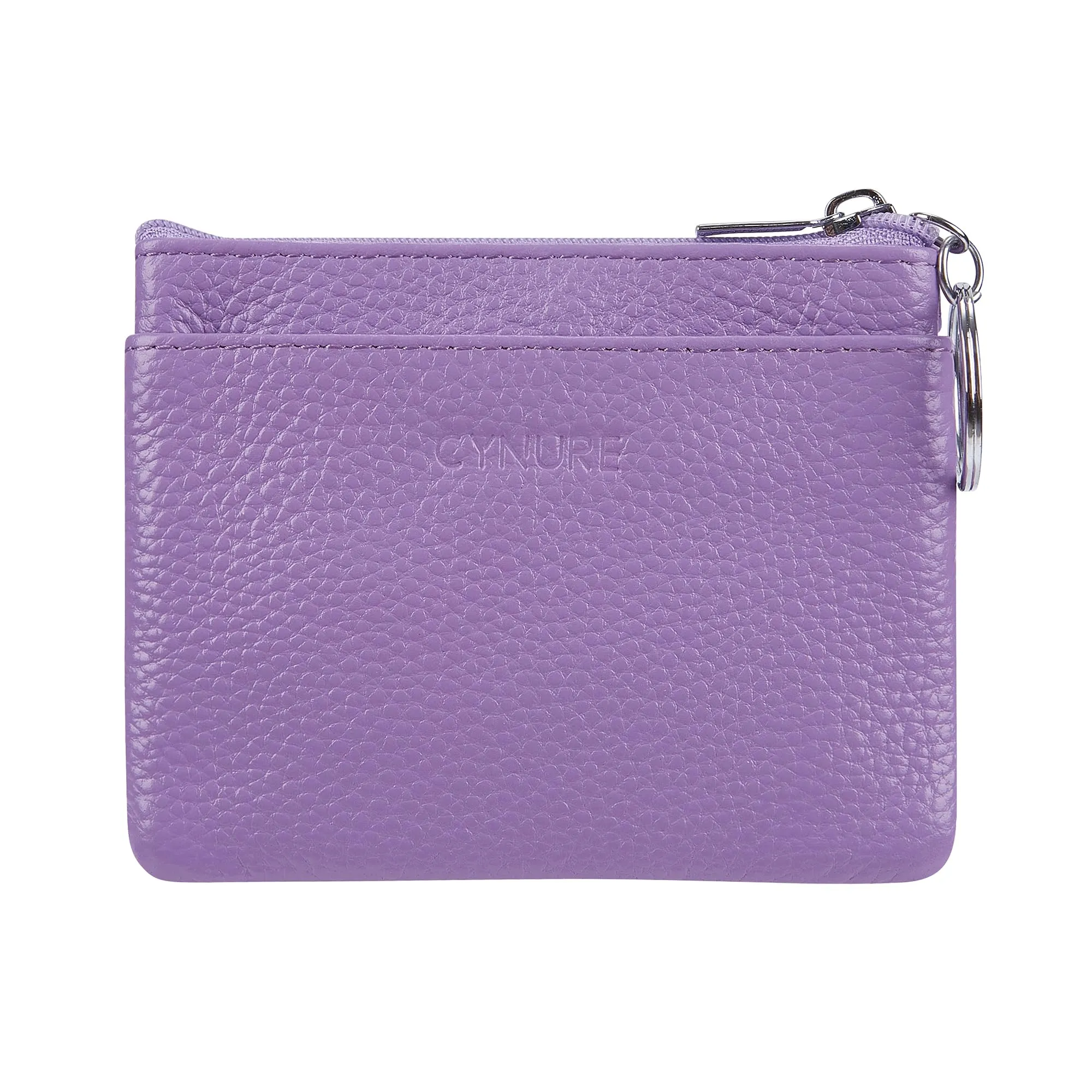 Borsa in vera pelle da donna con portachiavi, Lavanda., Taglia unica, Portamonete - immagine 2