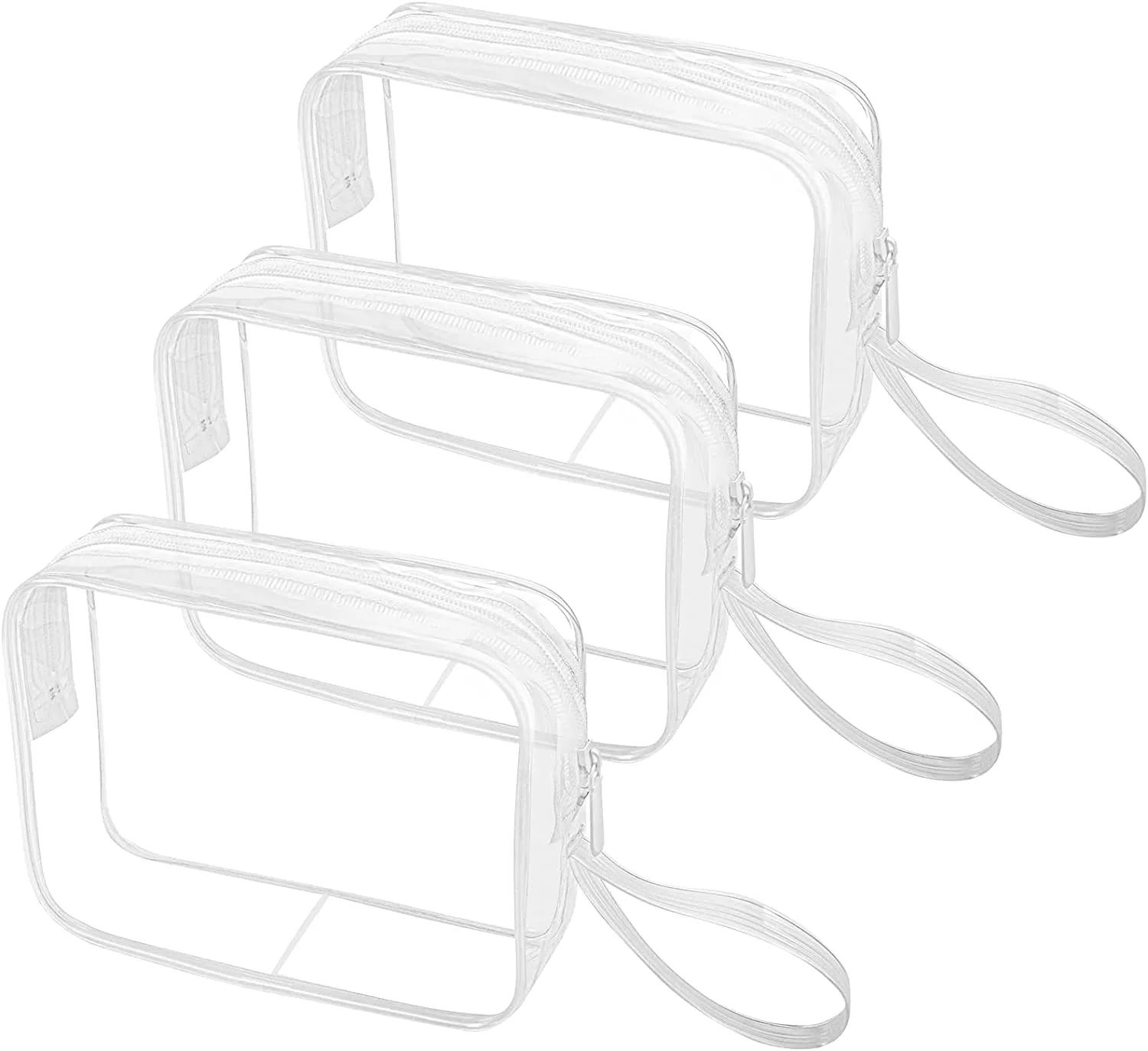 CGBE Borsa Cosmetici da Viaggio Impermeabile Trasparente - 3 Pezzi - immagine 1