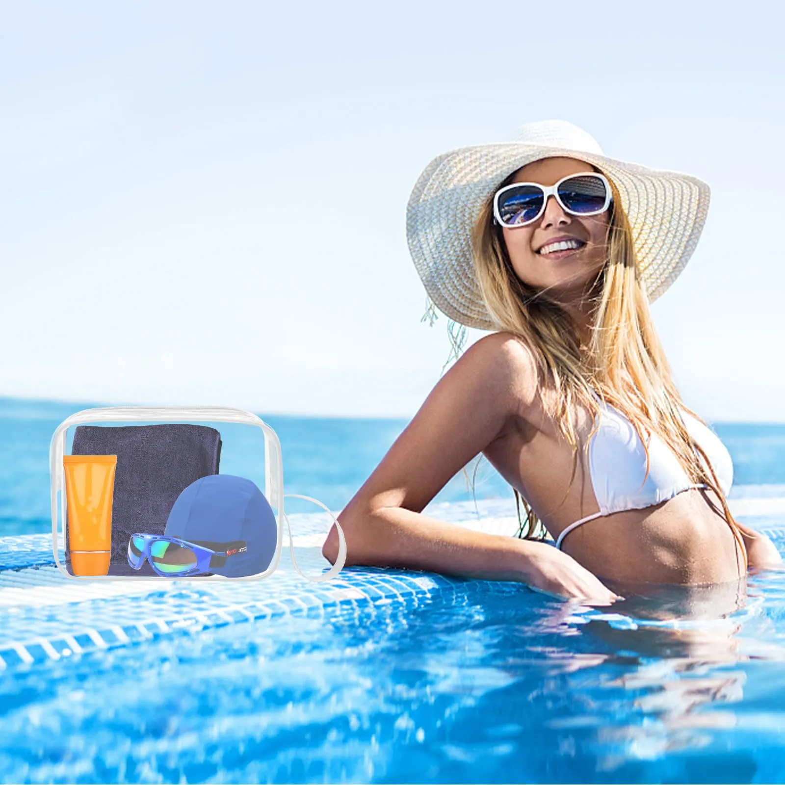 CGBE Borsa Cosmetici da Viaggio Impermeabile Trasparente - 3 Pezzi - immagine 7