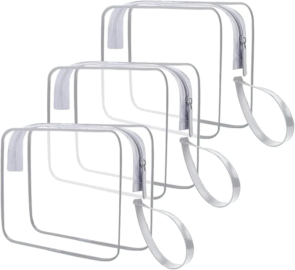 CGBE Borsa Cosmetici da Viaggio Impermeabile Trasparente - 3 Pezzi Grigio - immagine 1