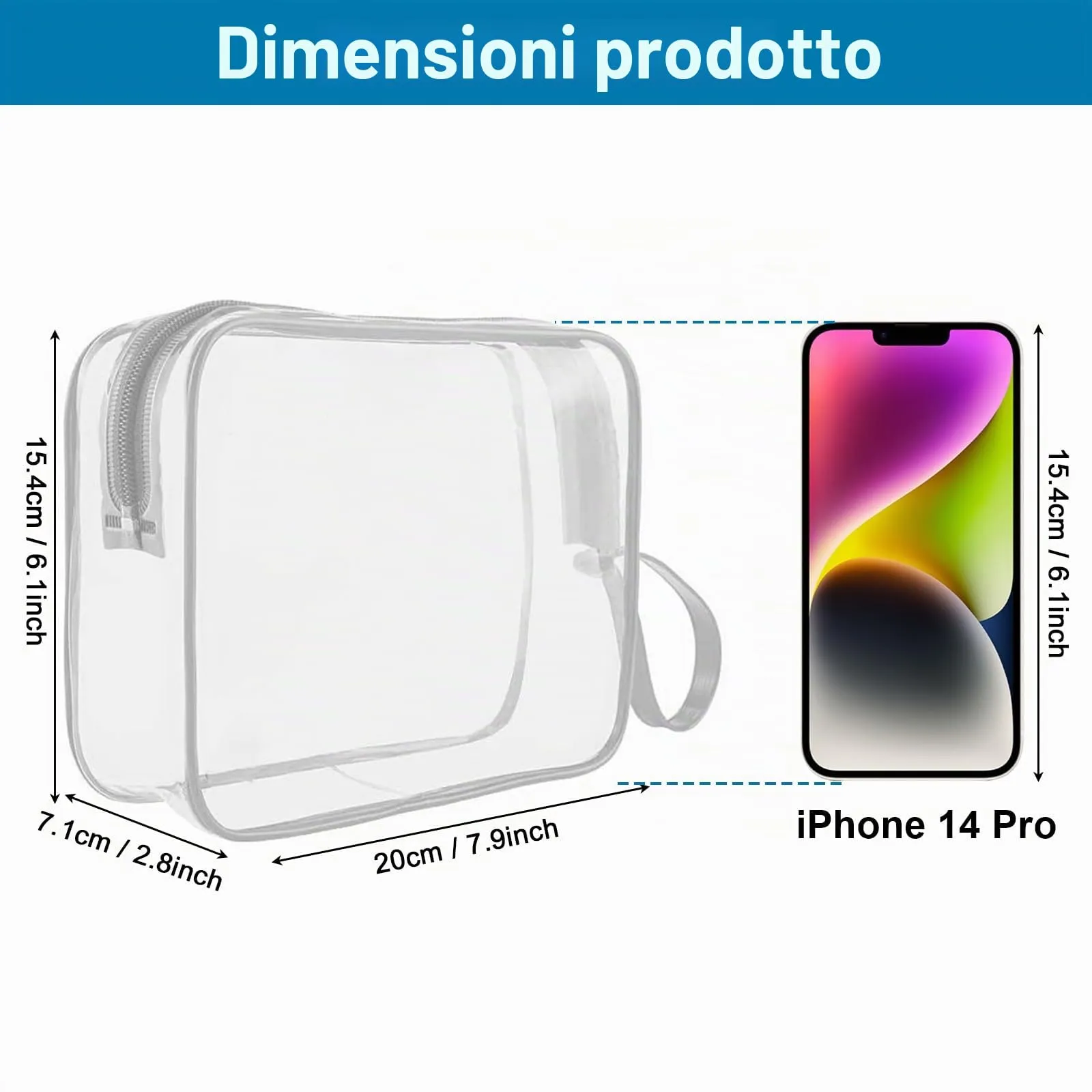 CGBE Borsa Cosmetici da Viaggio Impermeabile Trasparente - 3 Pezzi Grigio - immagine 2