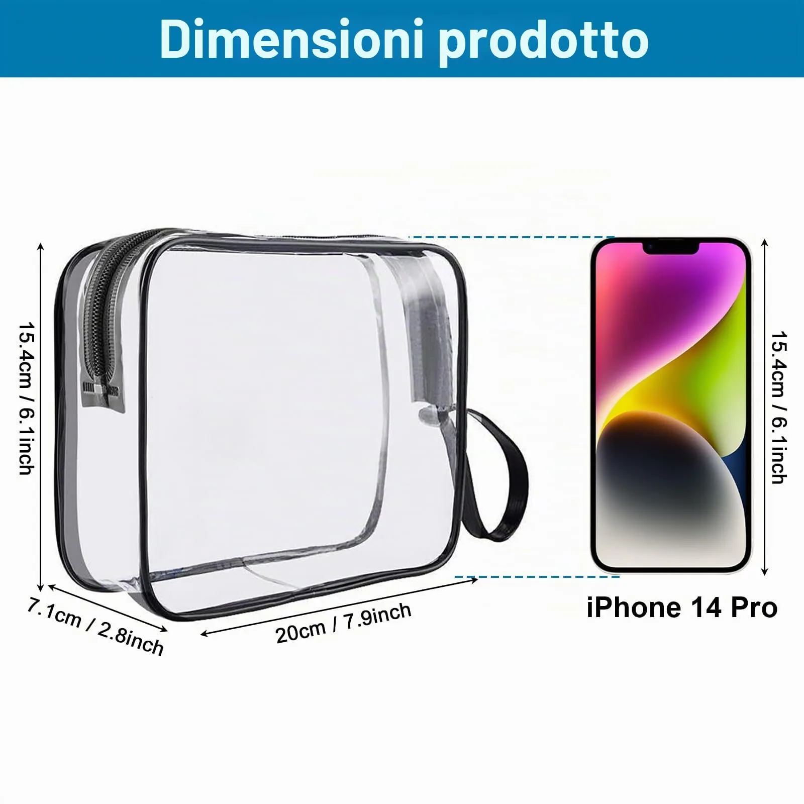 CGBE Borsa Cosmetici da Viaggio Impermeabile Trasparente - 3 Pezzi Mix - immagine 2