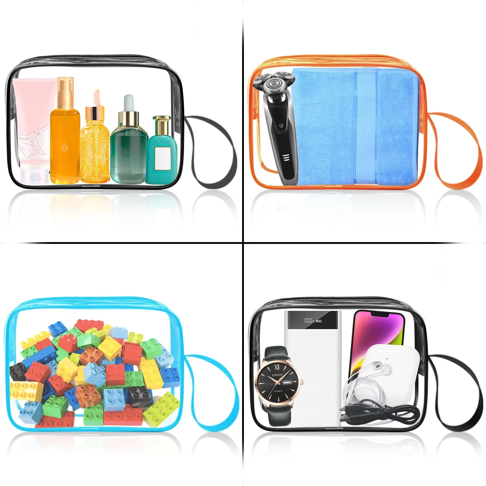 CGBE Borsa Cosmetici da Viaggio Impermeabile Trasparente - 3 Pezzi Mix - immagine 4