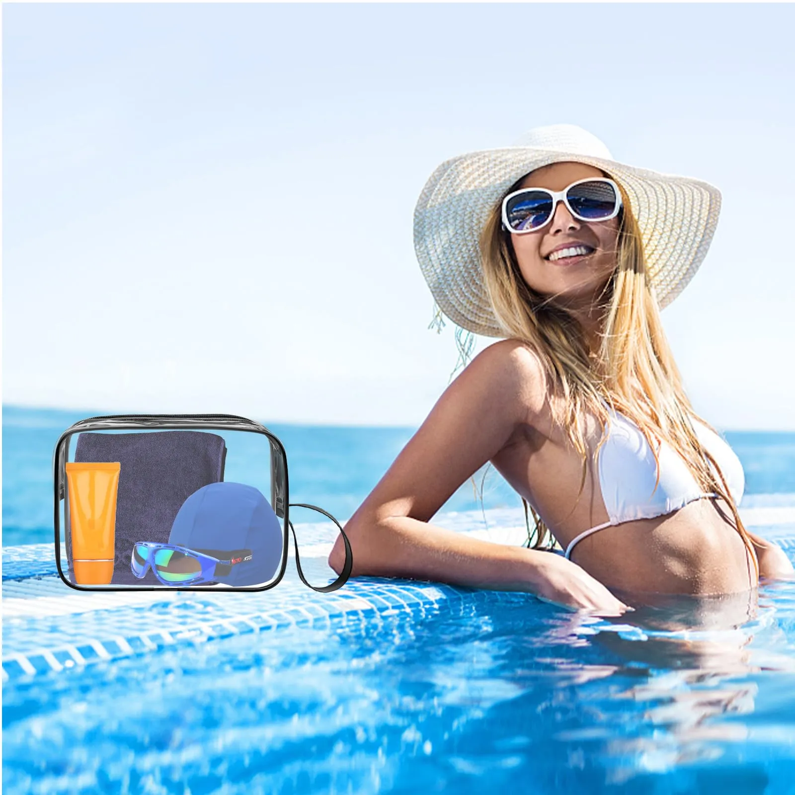 CGBE Borsa Cosmetici da Viaggio Impermeabile Trasparente - 3 Pezzi Mix - immagine 7