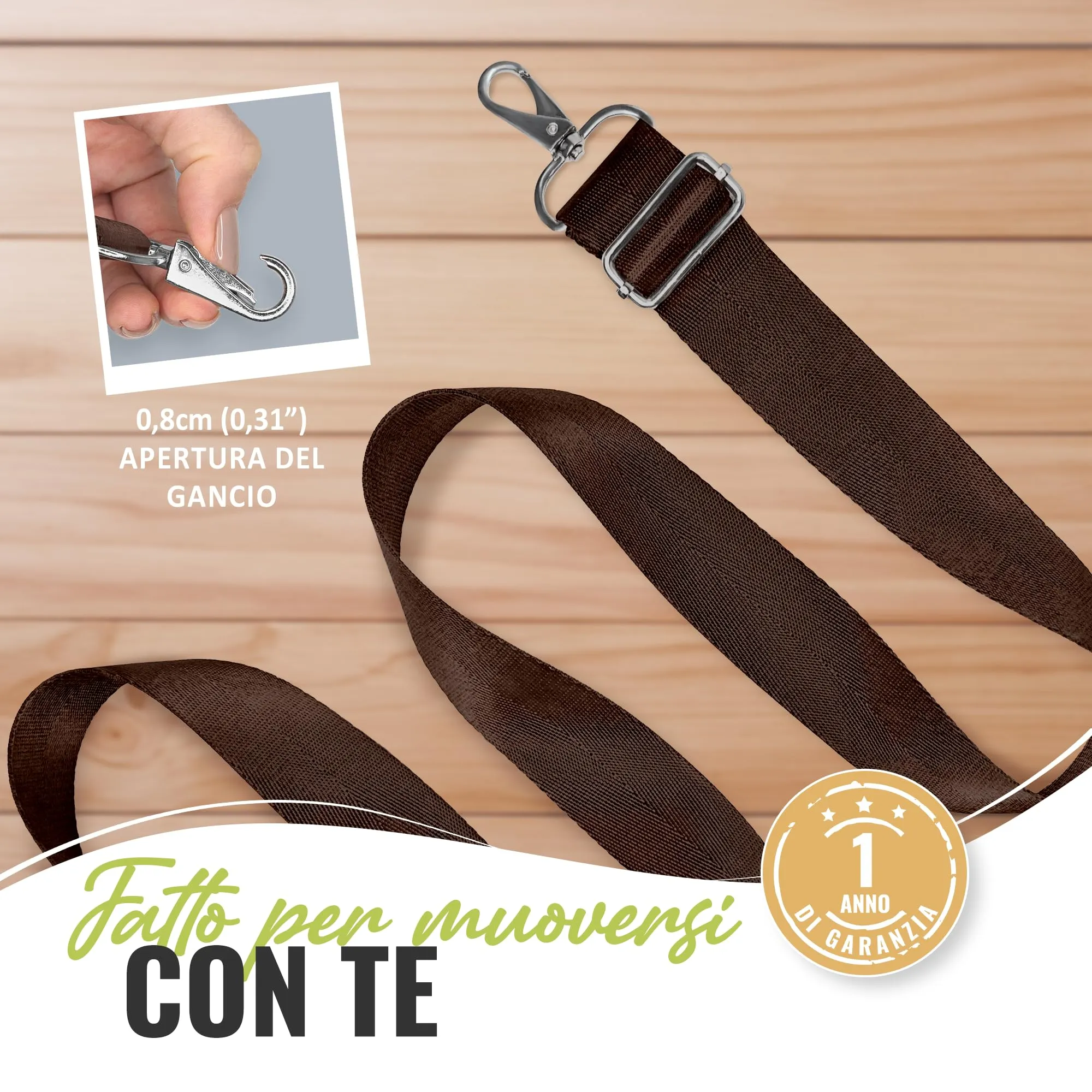 BOACAY Tracolla per Borsa, Cinghia di Ricambio Donna e Uomo, Tracolla Larga Intercambiabile, Universale e Regolabile, Cintura in Vari Colori - immagine 6