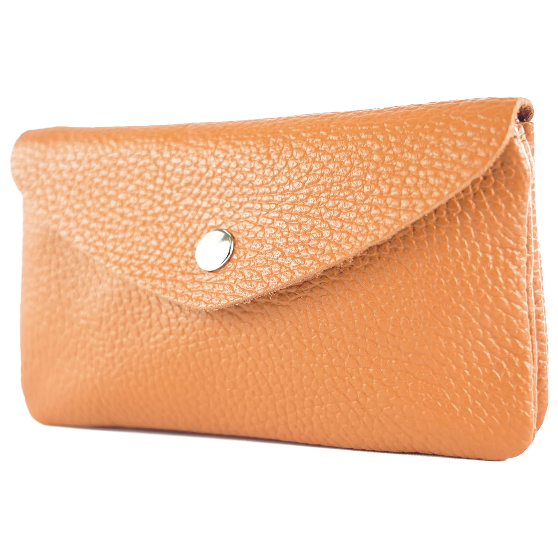 modamoda de P11 Portafoglio da donna in pelle 16x10 cm, fatto a mano in Italia, marrone chiaro, m - immagine 1