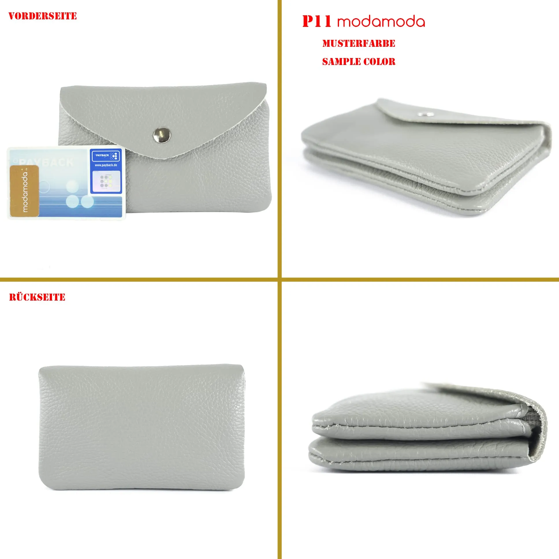 modamoda de - P11 - ital. Portafoglio in pelle da donna medio, M, Classico - immagine 2