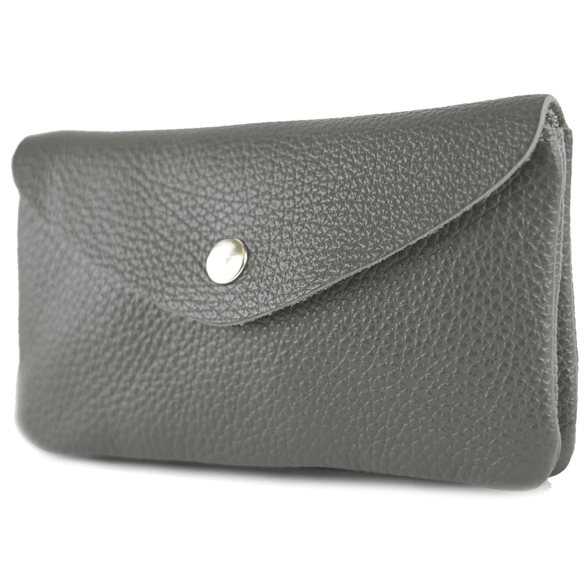 modamoda de P11 Portafoglio da donna in pelle 16x10 cm, fatto a mano in Italia, grafite, m - immagine 1