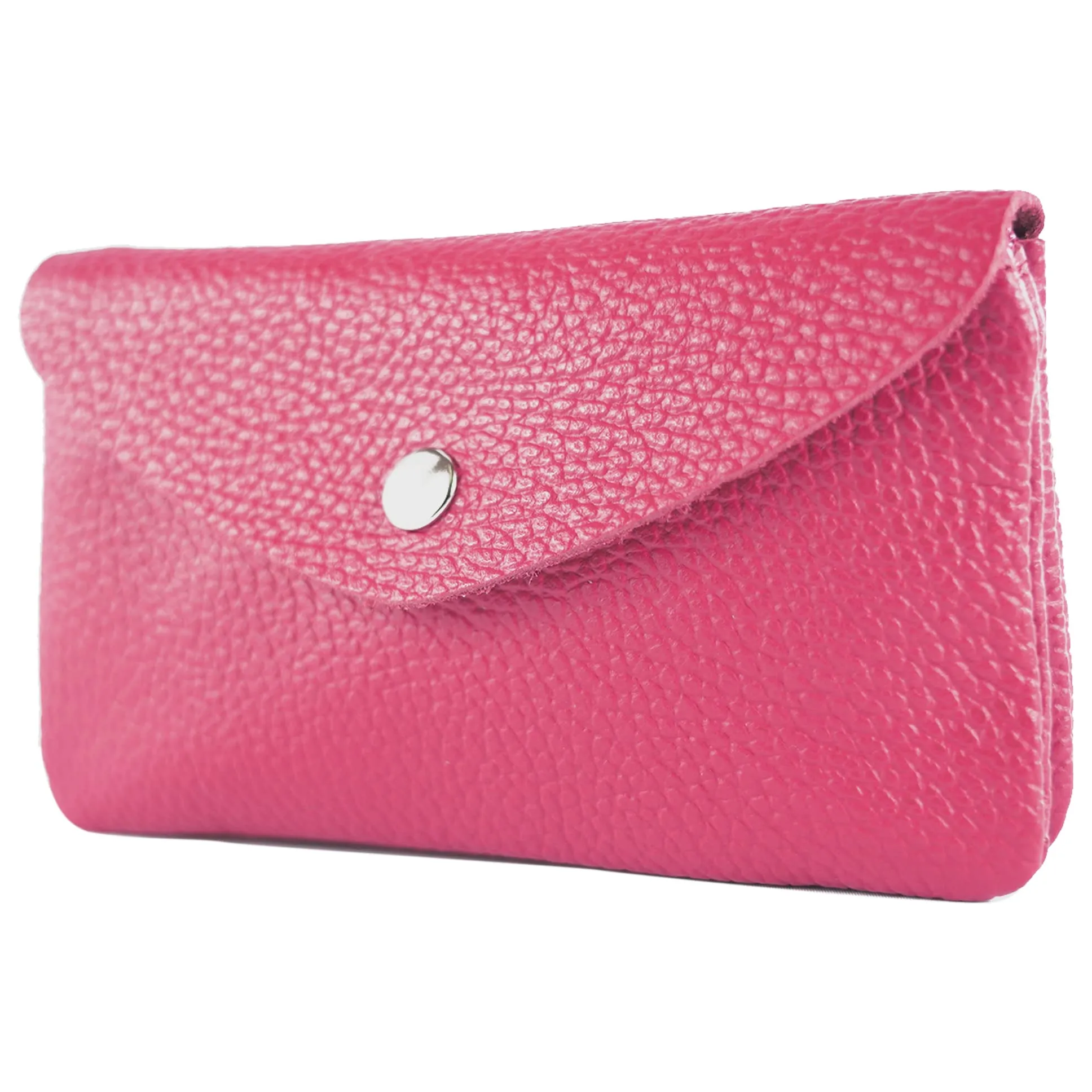 Modamoda de P11 Portafoglio Donna in Pelle Medio Handmade in Italy, Rosa, Piccolo Portamonete Leggero - immagine 1