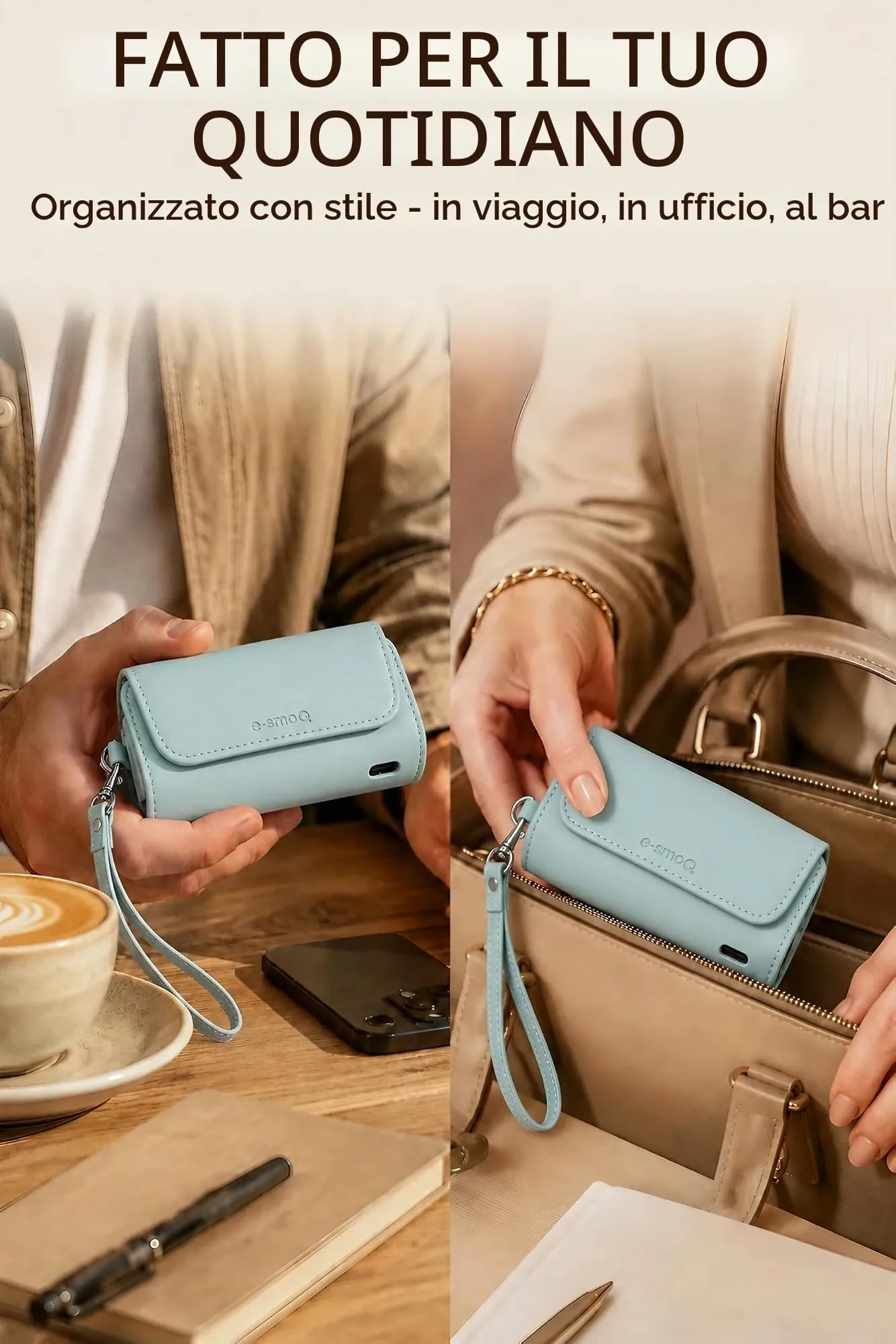 [20+ Colori] e-smoQ Custodia per IQOS ILUMA, Cover in Pelle PU di Alta Qualità - Borsello/Astuccio Sigaretta Elettronica, Organizer per Accessori (Turchese) - immagine 7