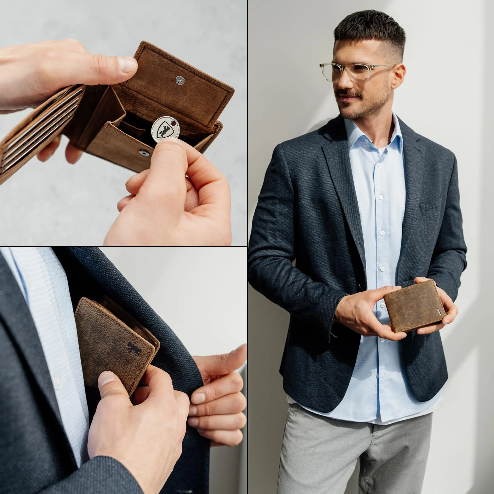 Berliner Bags Portafoglio Uomo con Portamonete e Porta Carte in Pelle RFID - immagine 5