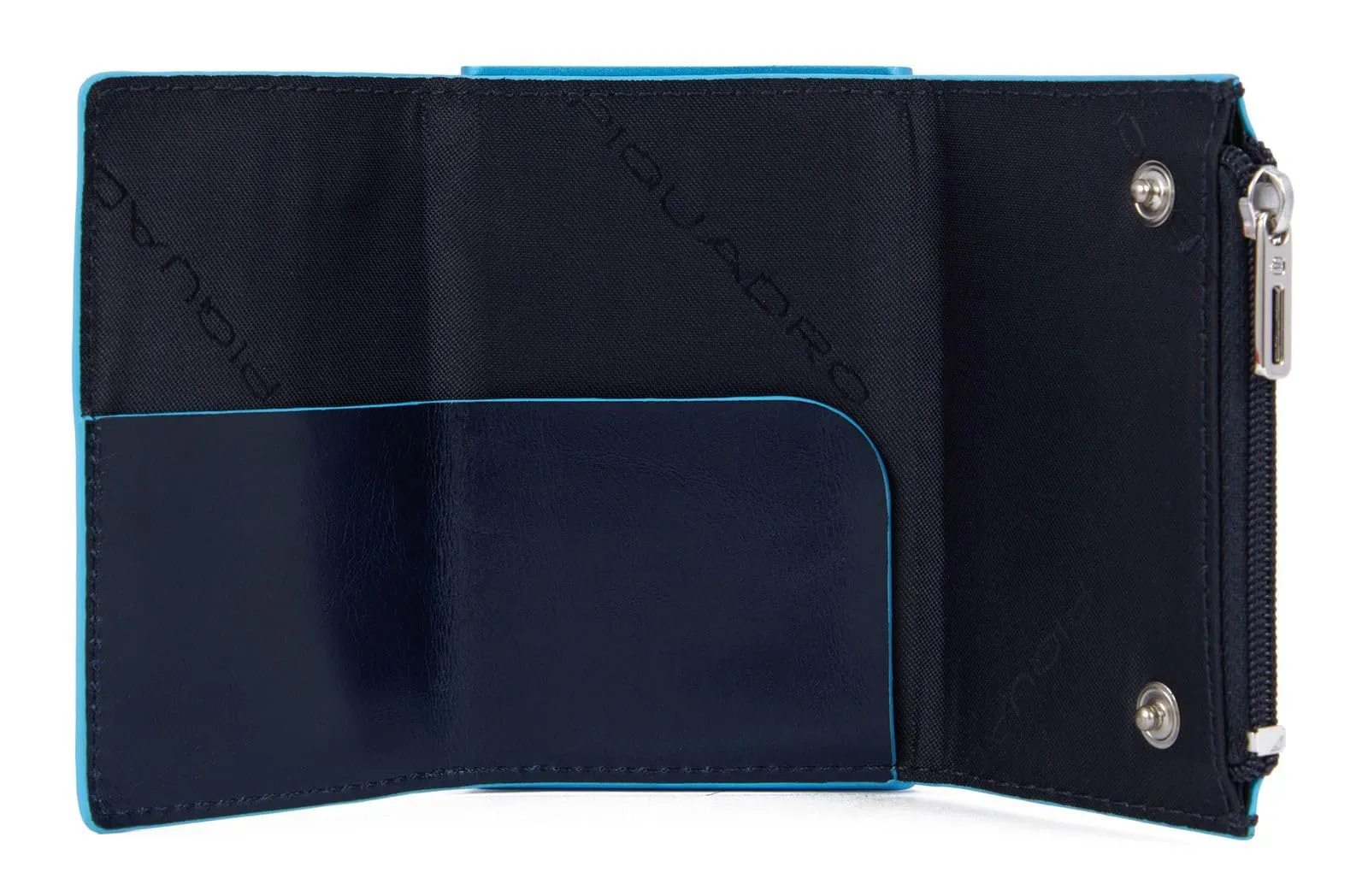 PIQUADRO - Portafoglio compatto uomo automatico - Pelle - Blu - immagine 2